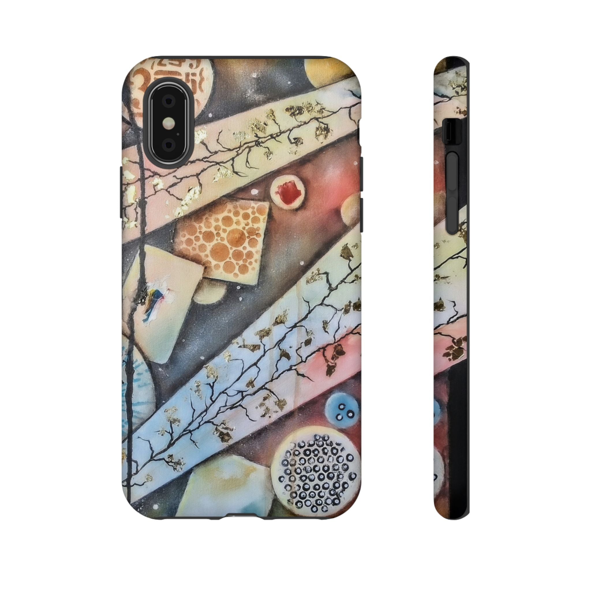 GOLDEN CARTOGRAPHY OF THE UNSEEN - Artistic Botanical Phone Case – Watercolor Nature Pattern Tough Case