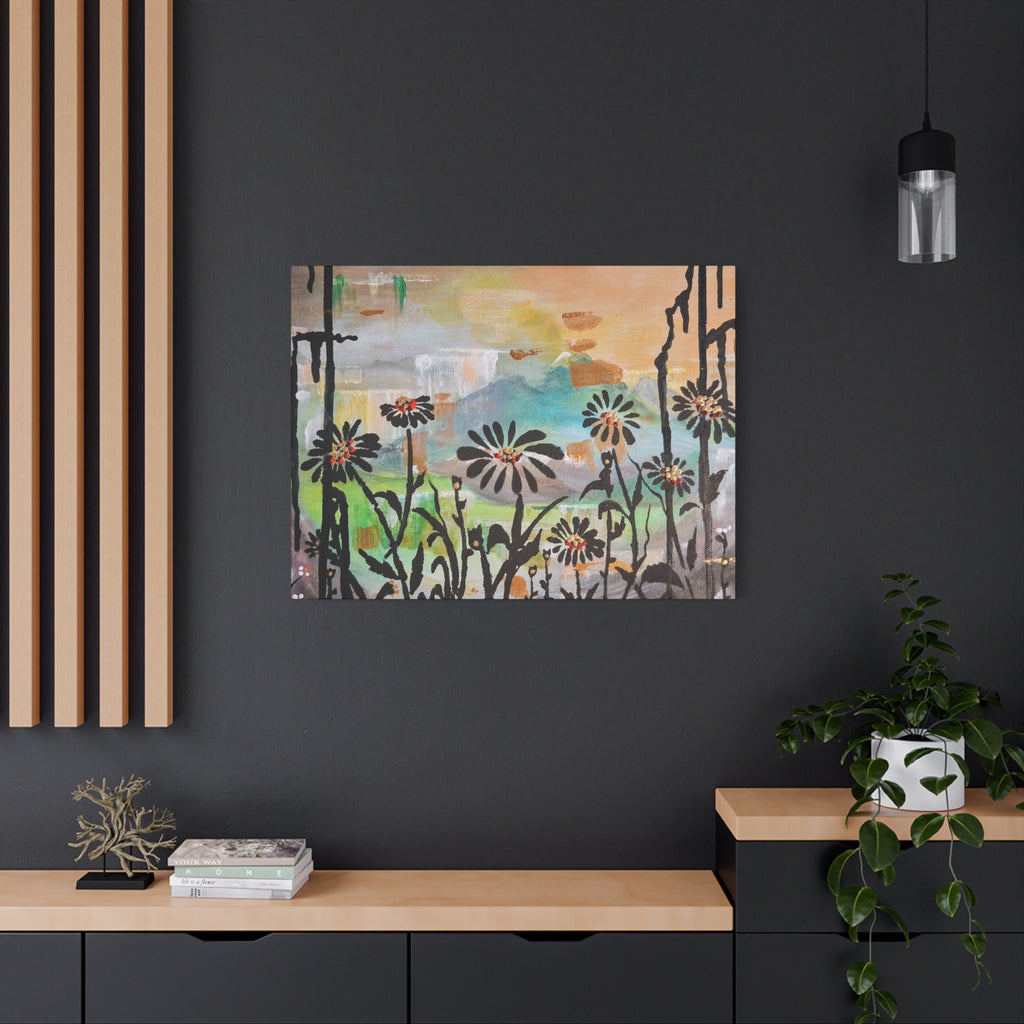 GUARDIANS OF THE WIND - Daisy Meadow Abstract Matte Canvas Wall Art