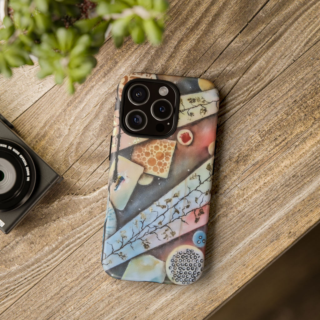 GOLDEN CARTOGRAPHY OF THE UNSEEN - Artistic Botanical Phone Case – Watercolor Nature Pattern Tough Case