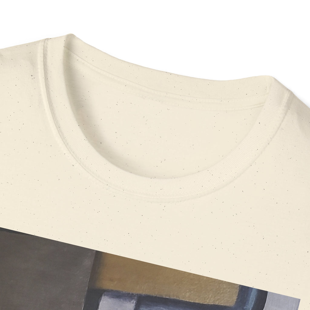 METALIC BLOCKS - Abstract Geometric Art T-Shirt — Modern Neutral Palette Design