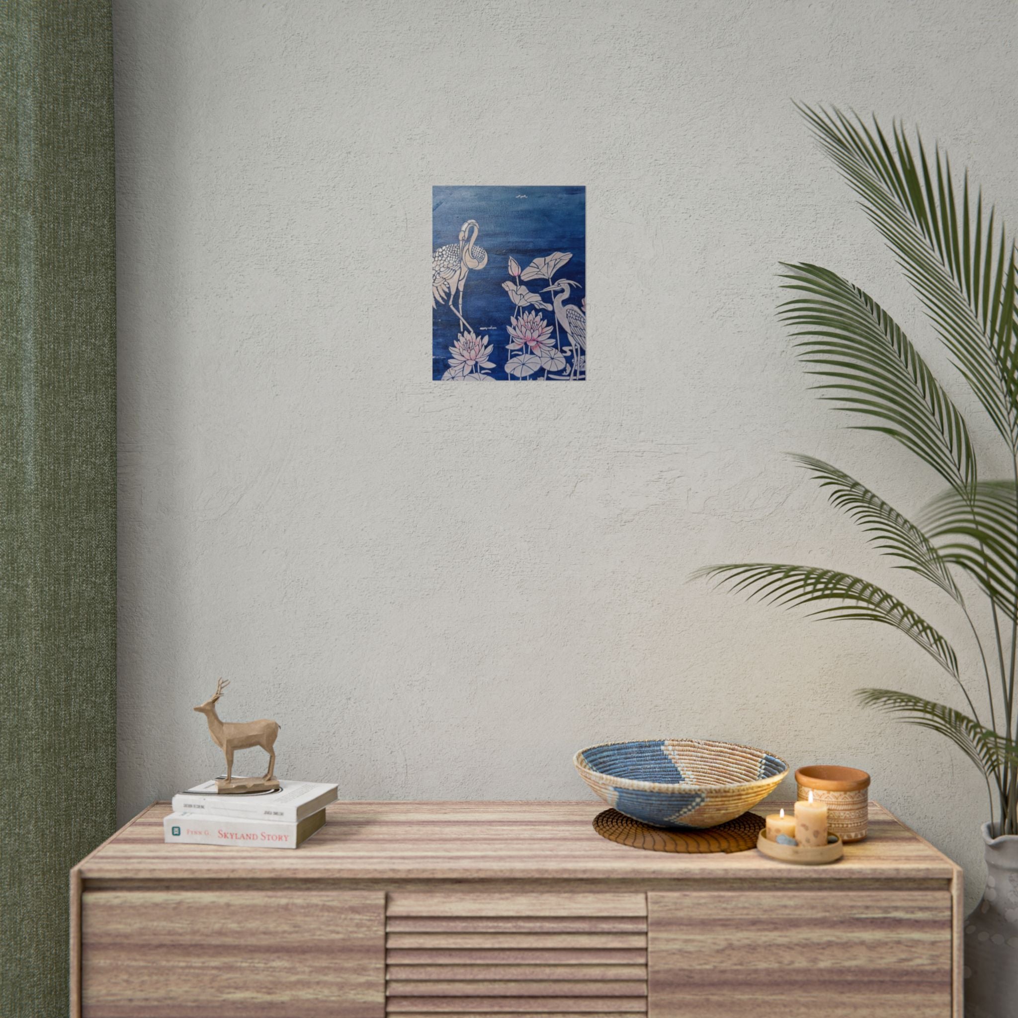 WATER LILLY SONOTA - Lotus & Heron Botanical Poster