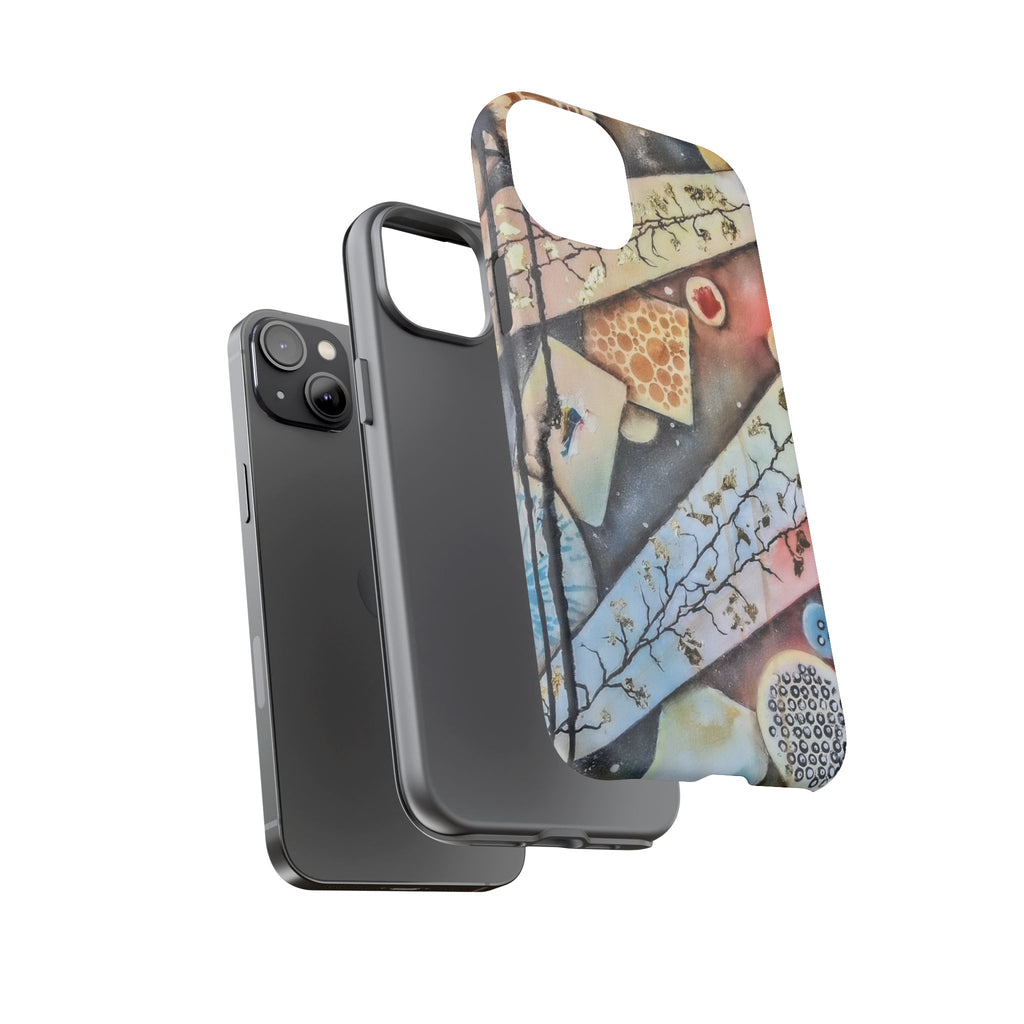 GOLDEN CARTOGRAPHY OF THE UNSEEN - Artistic Botanical Phone Case – Watercolor Nature Pattern Tough Case