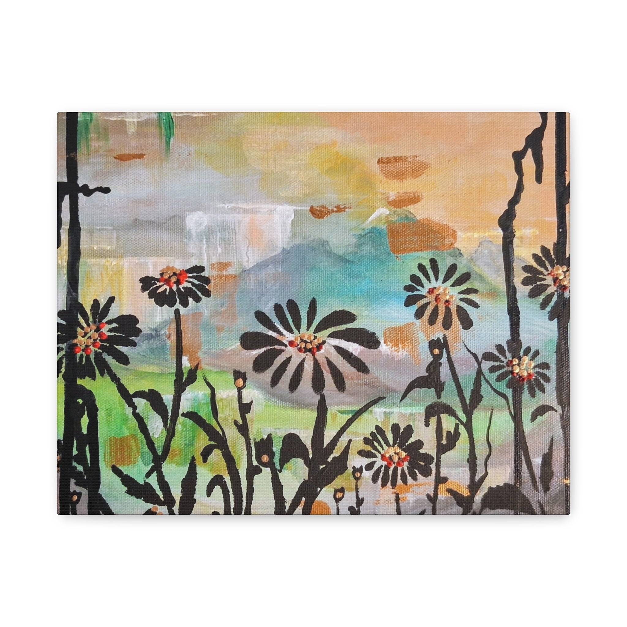 GUARDIANS OF THE WIND - Daisy Meadow Abstract Matte Canvas Wall Art