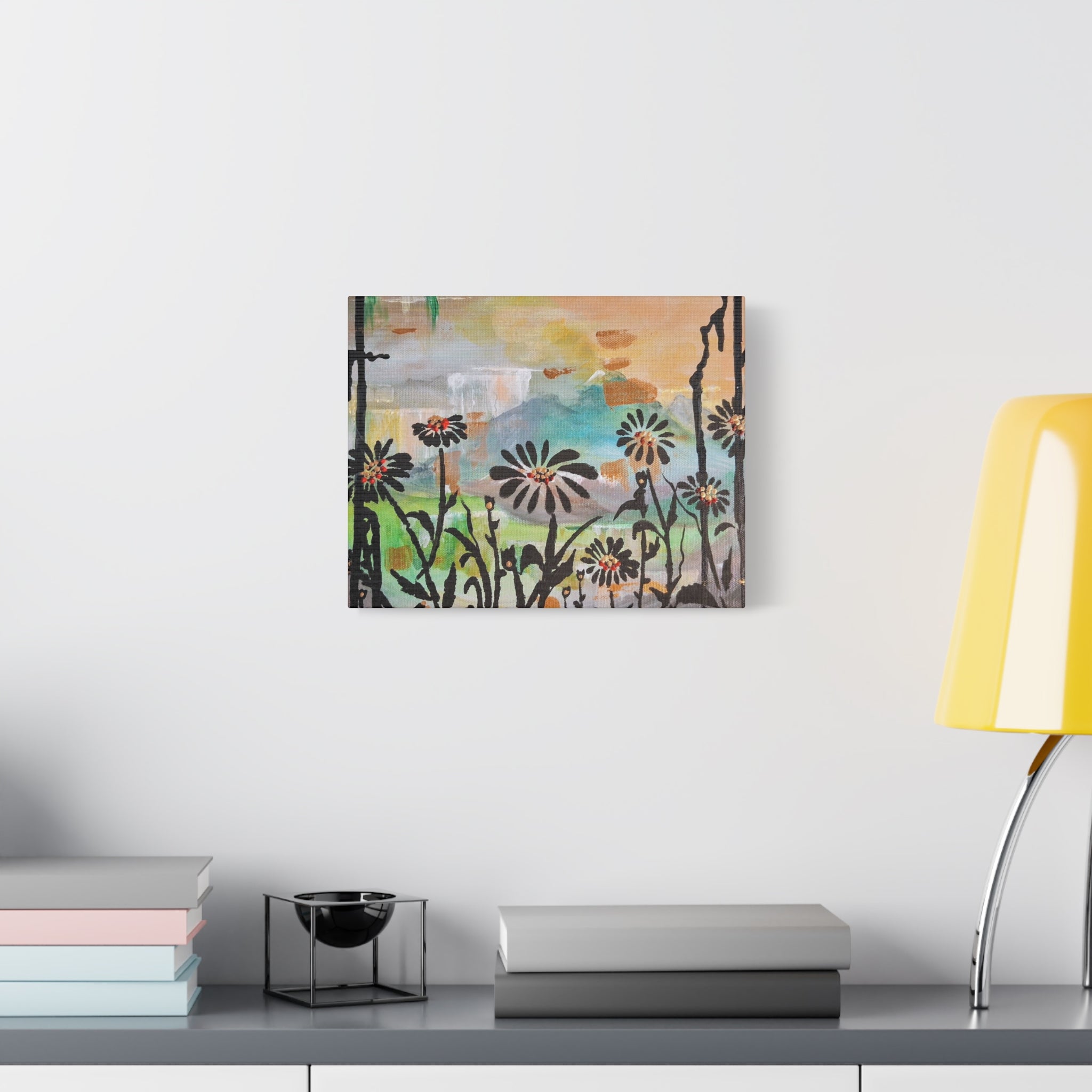 GUARDIANS OF THE WIND - Daisy Meadow Abstract Matte Canvas Wall Art