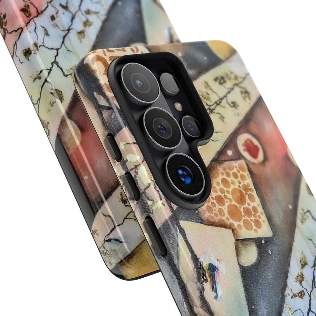 GOLDEN CARTOGRAPHY OF THE UNSEEN - Artistic Botanical Phone Case – Watercolor Nature Pattern Tough Case