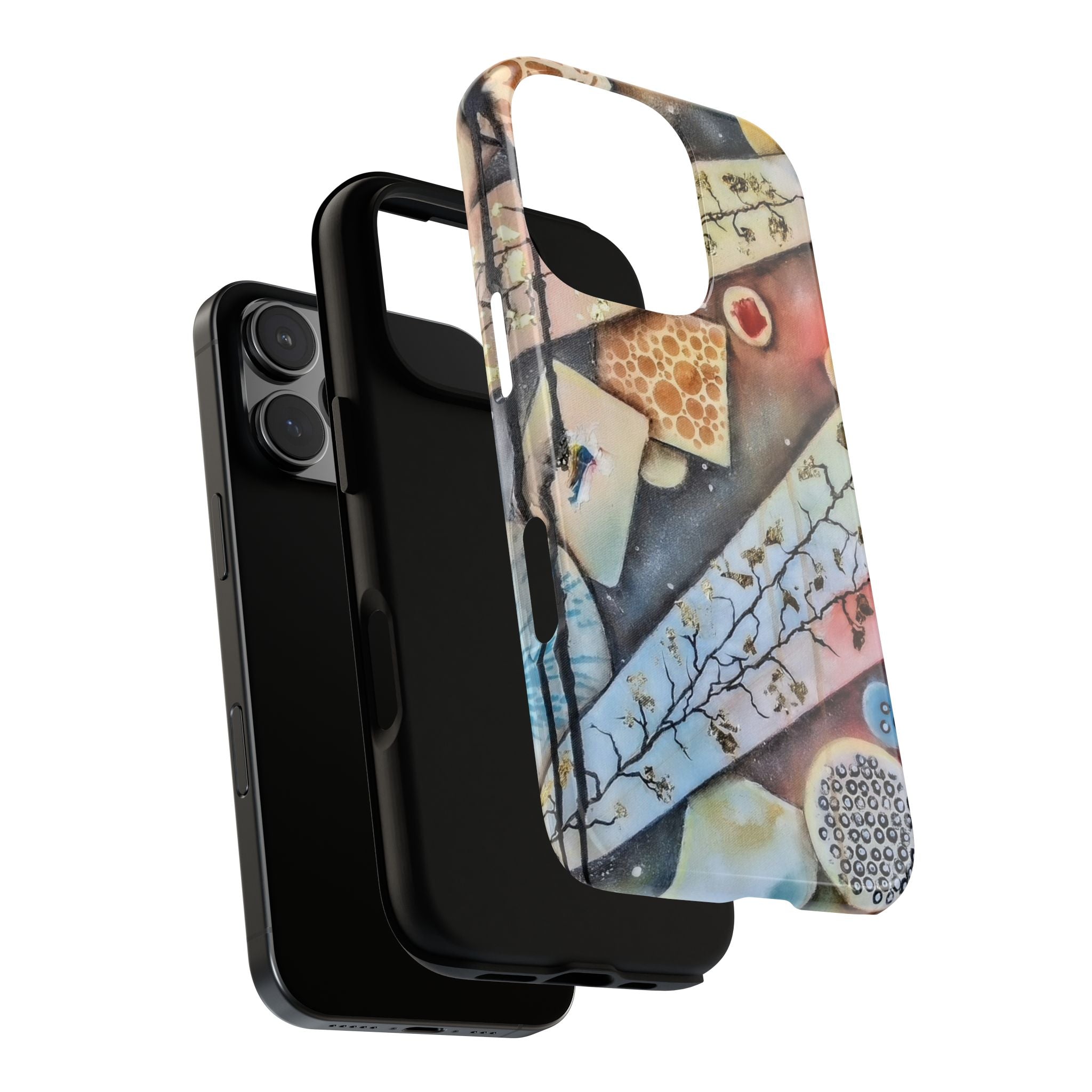 GOLDEN CARTOGRAPHY OF THE UNSEEN - Artistic Botanical Phone Case – Watercolor Nature Pattern Tough Case