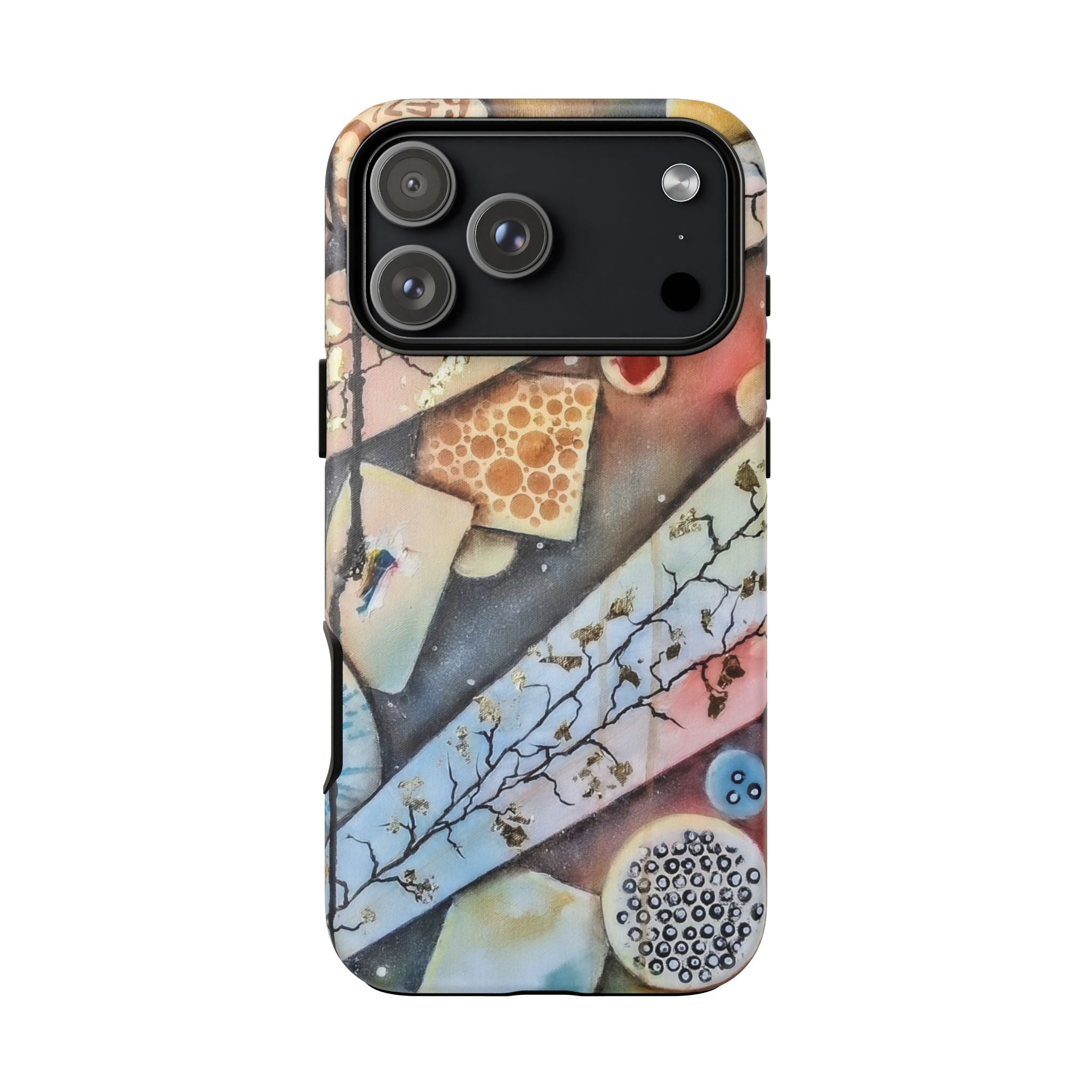 GOLDEN CARTOGRAPHY OF THE UNSEEN - Artistic Botanical Phone Case – Watercolor Nature Pattern Tough Case