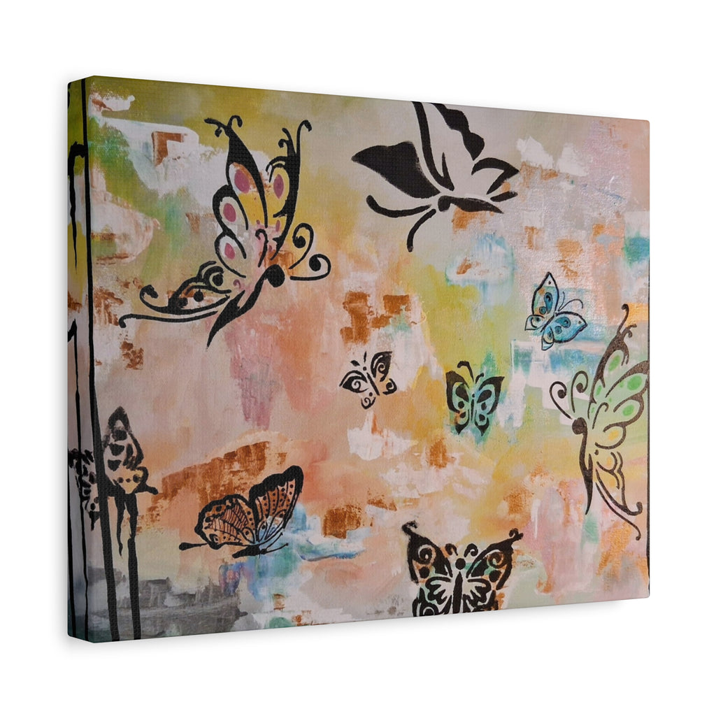 GUARDIANS OF THE FLOWERS - Butterfly Abstract Matte Canvas Wall Art – Stretched 1.25"Deep