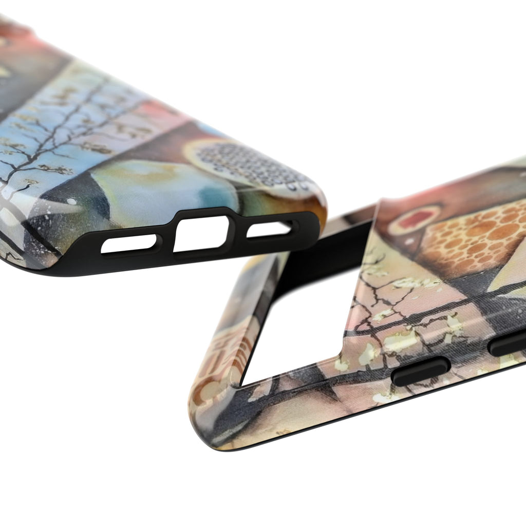 GOLDEN CARTOGRAPHY OF THE UNSEEN - Artistic Botanical Phone Case – Watercolor Nature Pattern Tough Case