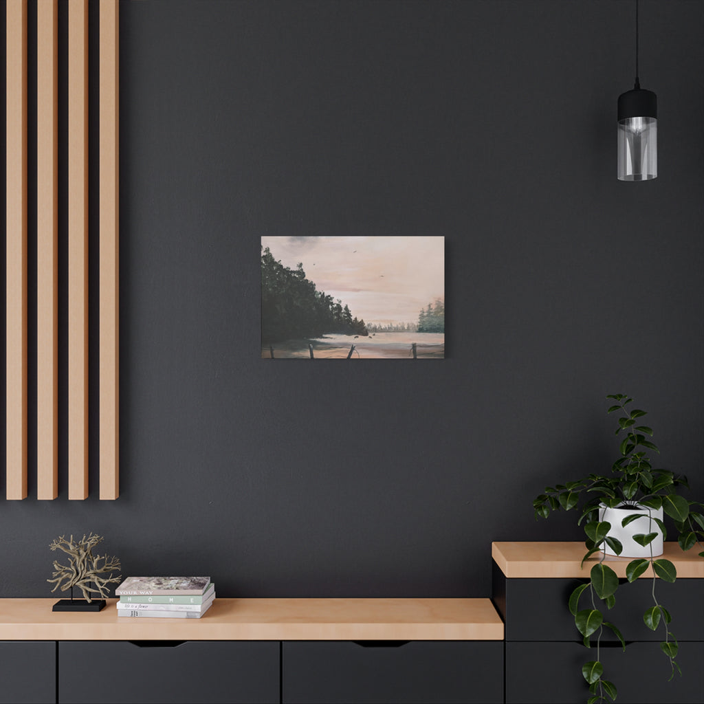 EARLY MORNING IN MONTANA -  Landscape Matte Canvas Print — Serene Forest Wall Art