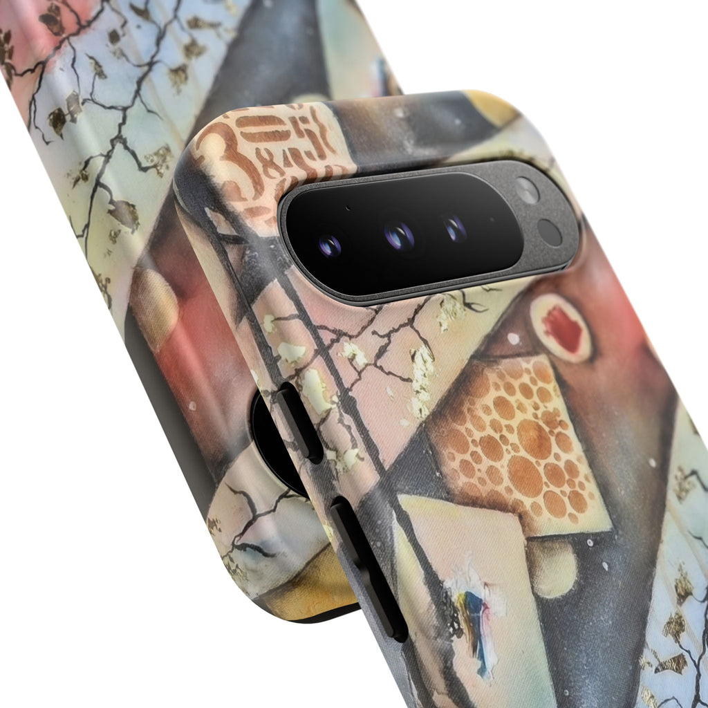 GOLDEN CARTOGRAPHY OF THE UNSEEN - Artistic Botanical Phone Case – Watercolor Nature Pattern Tough Case