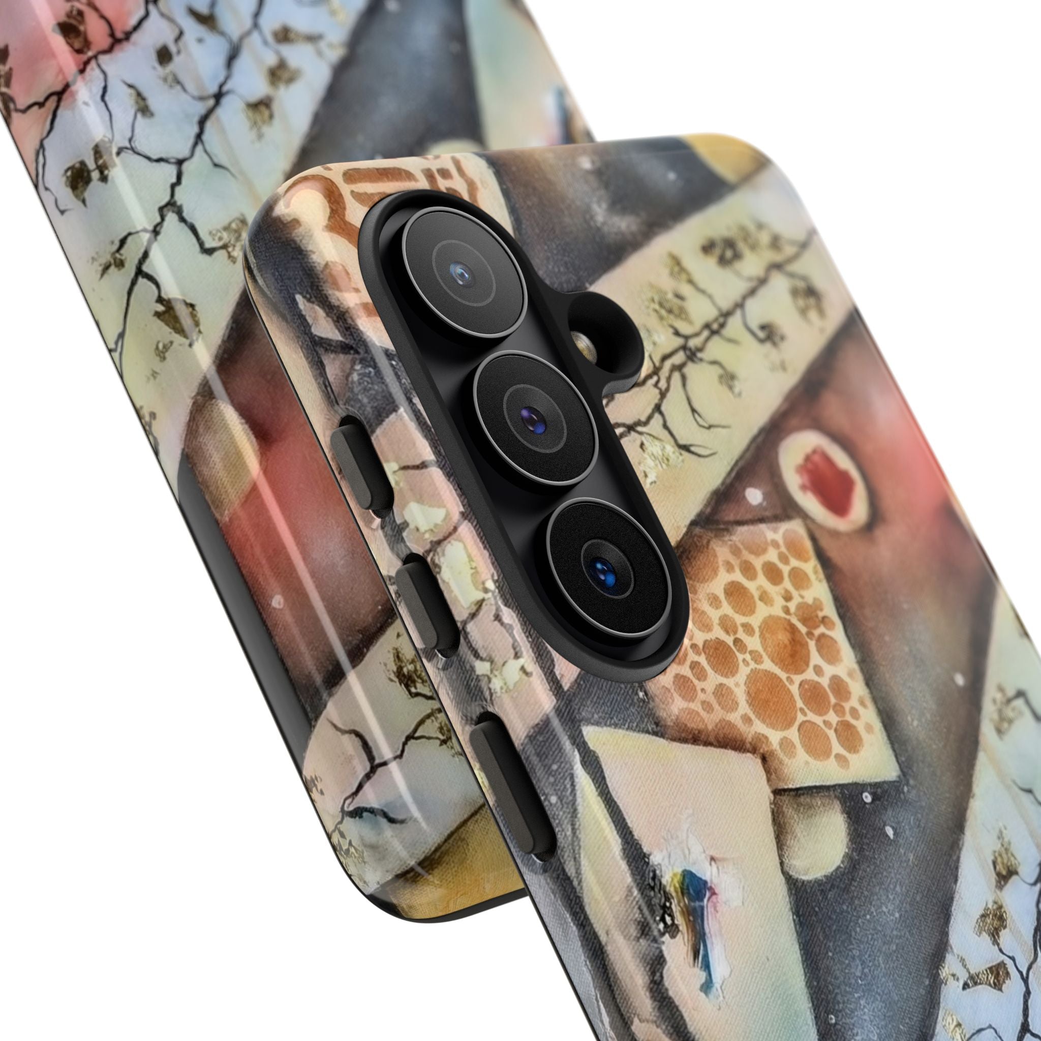 GOLDEN CARTOGRAPHY OF THE UNSEEN - Artistic Botanical Phone Case – Watercolor Nature Pattern Tough Case