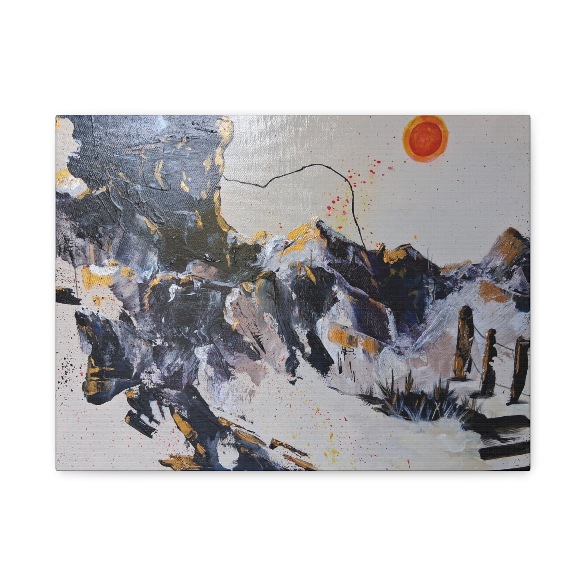 WHAT'S OVER THE RIDGE? - Abstract Desert Canvas Art – Matte Stretched 1.25"