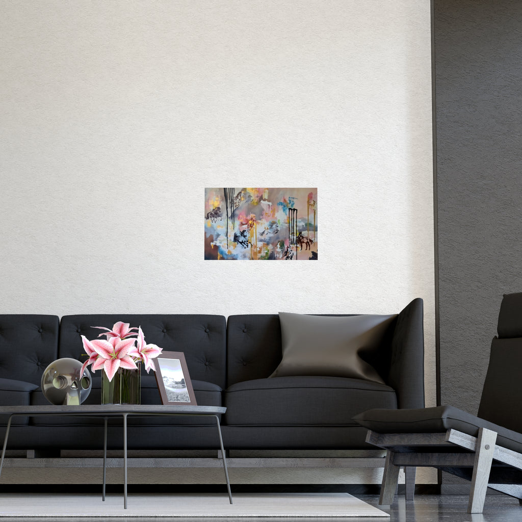 GUARDIAN OF THE QUIET PLAINS -Abstract Horse Art Poster — Matte Horizontal/Vertical Wall Print