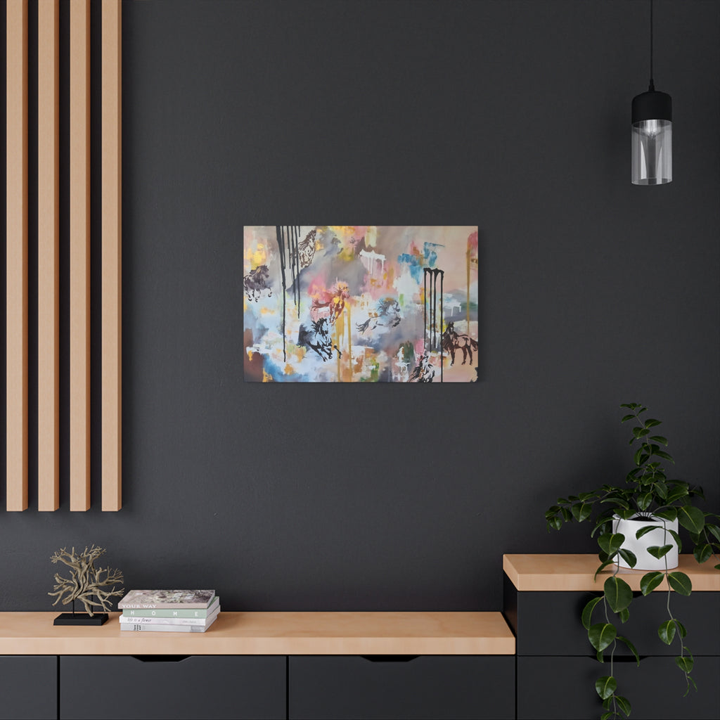 GUARDIANS OF THE QUIET PLAINS - Abstract Gallop Canvas Print — Matte Stretched Wall Art