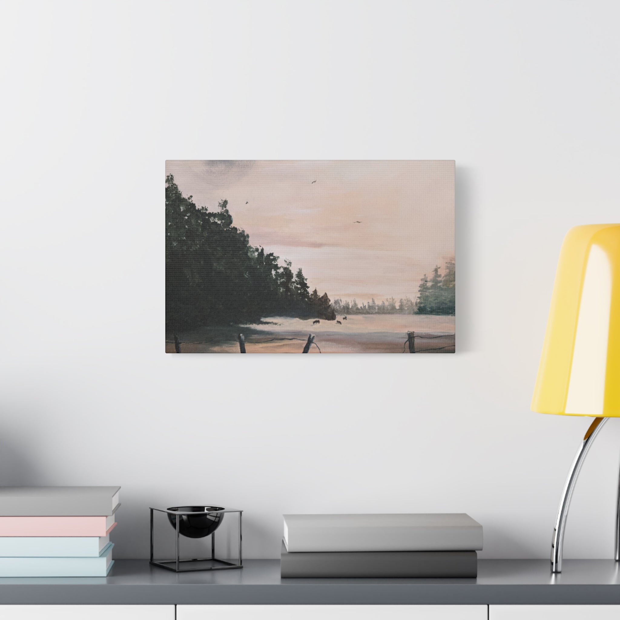 EARLY MORNING IN MONTANA -  Landscape Matte Canvas Print — Serene Forest Wall Art