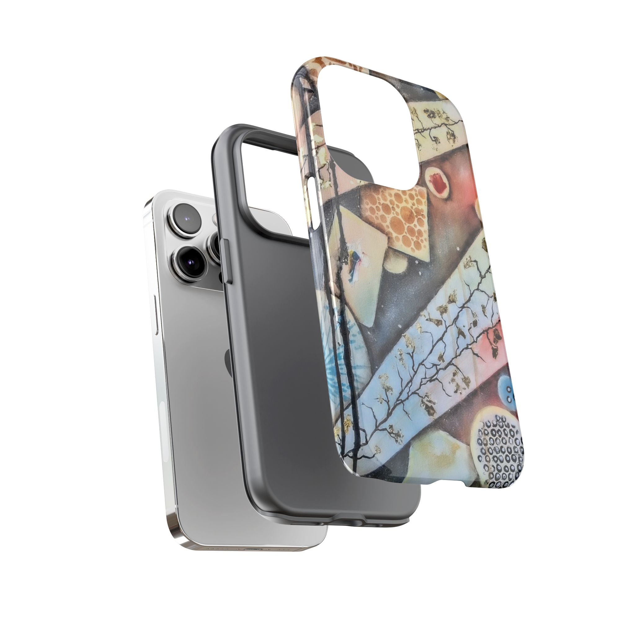 GOLDEN CARTOGRAPHY OF THE UNSEEN - Artistic Botanical Phone Case – Watercolor Nature Pattern Tough Case