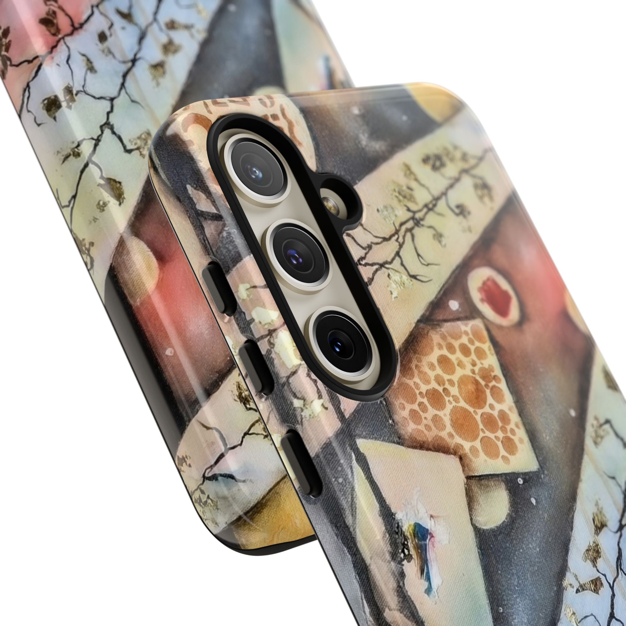 GOLDEN CARTOGRAPHY OF THE UNSEEN - Artistic Botanical Phone Case – Watercolor Nature Pattern Tough Case