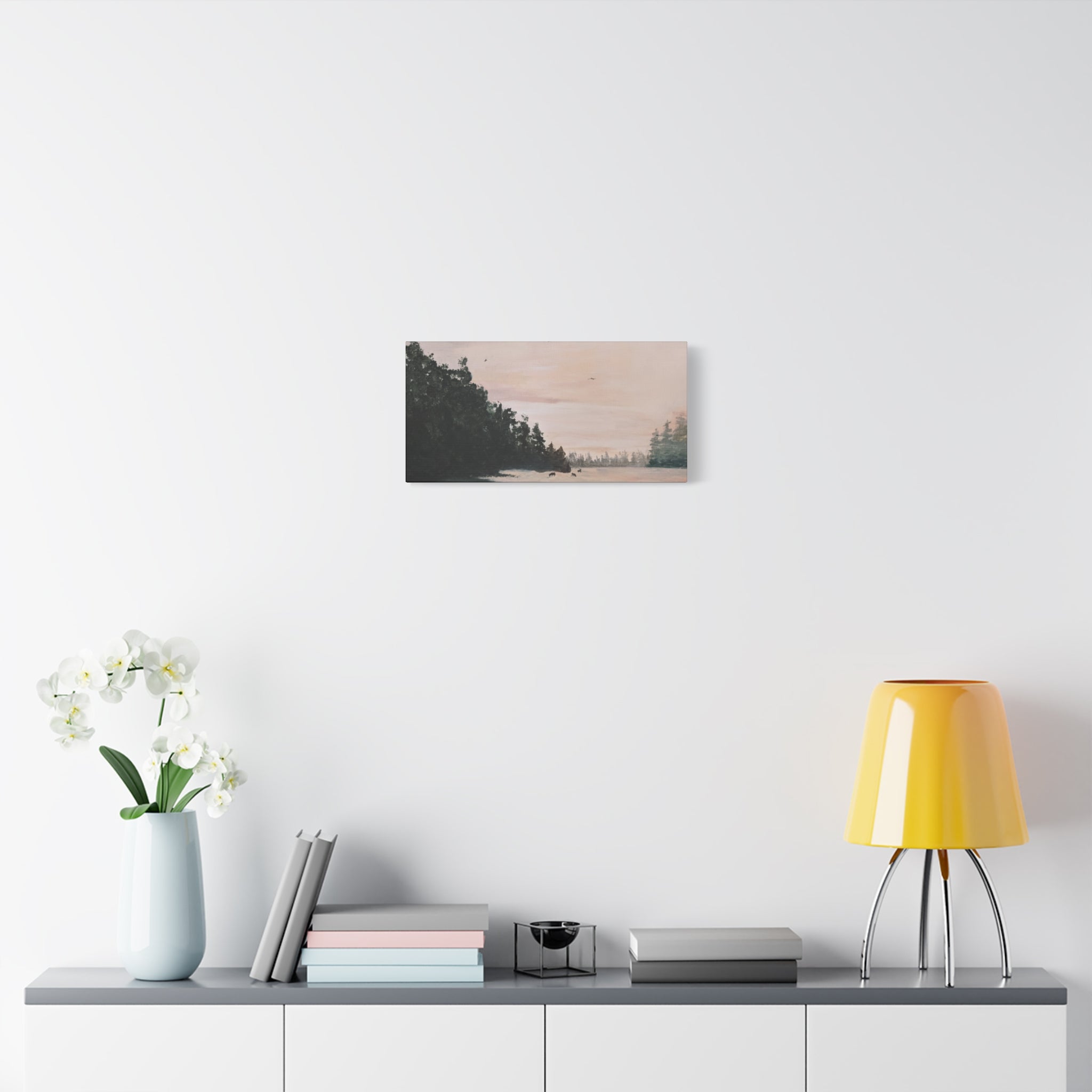 EARLY MORNING IN MONTANA -  Landscape Matte Canvas Print — Serene Forest Wall Art