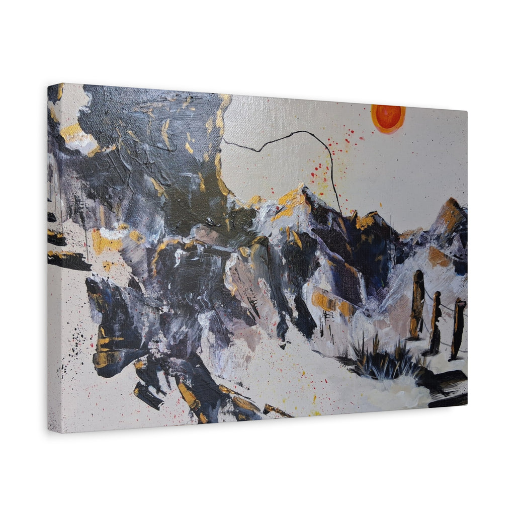 WHAT'S OVER THE RIDGE? - Abstract Desert Canvas Art – Matte Stretched 1.25"