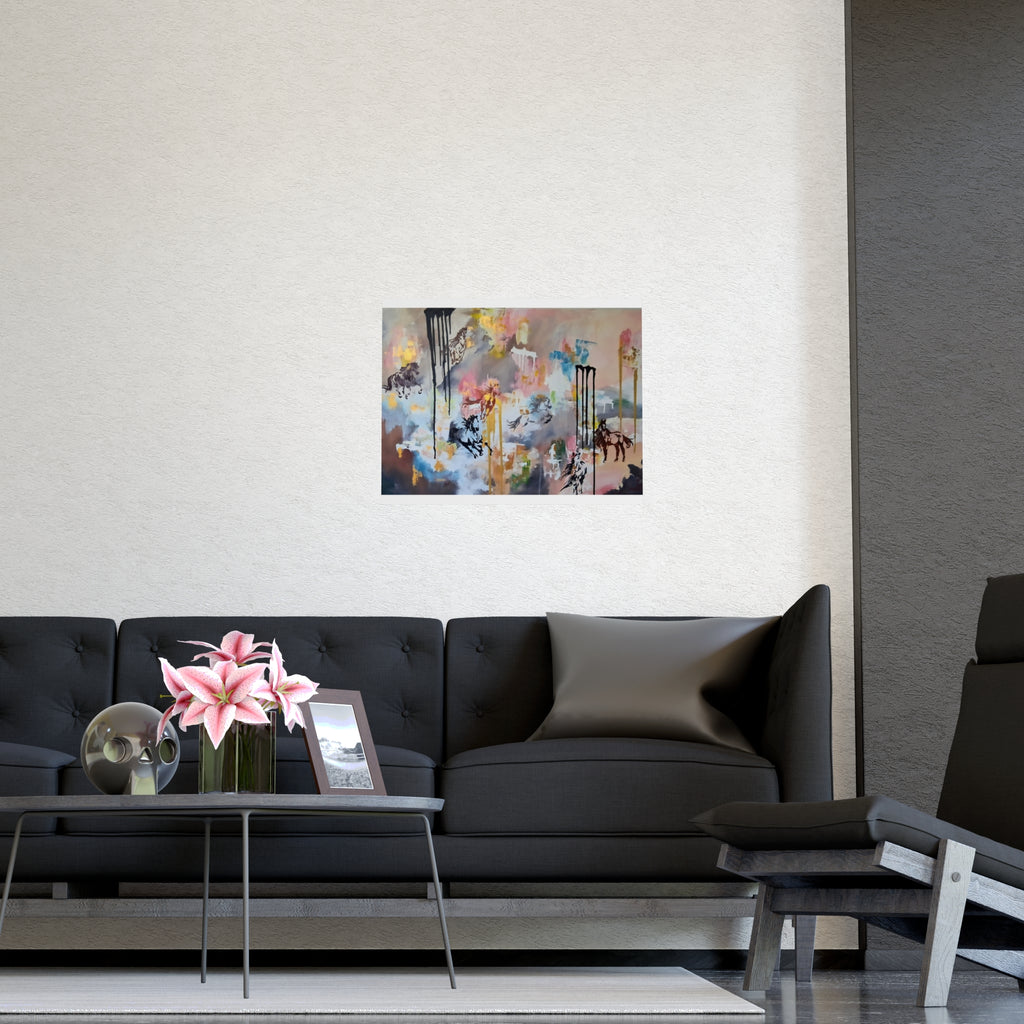 GUARDIAN OF THE QUIET PLAINS -Abstract Horse Art Poster — Matte Horizontal/Vertical Wall Print
