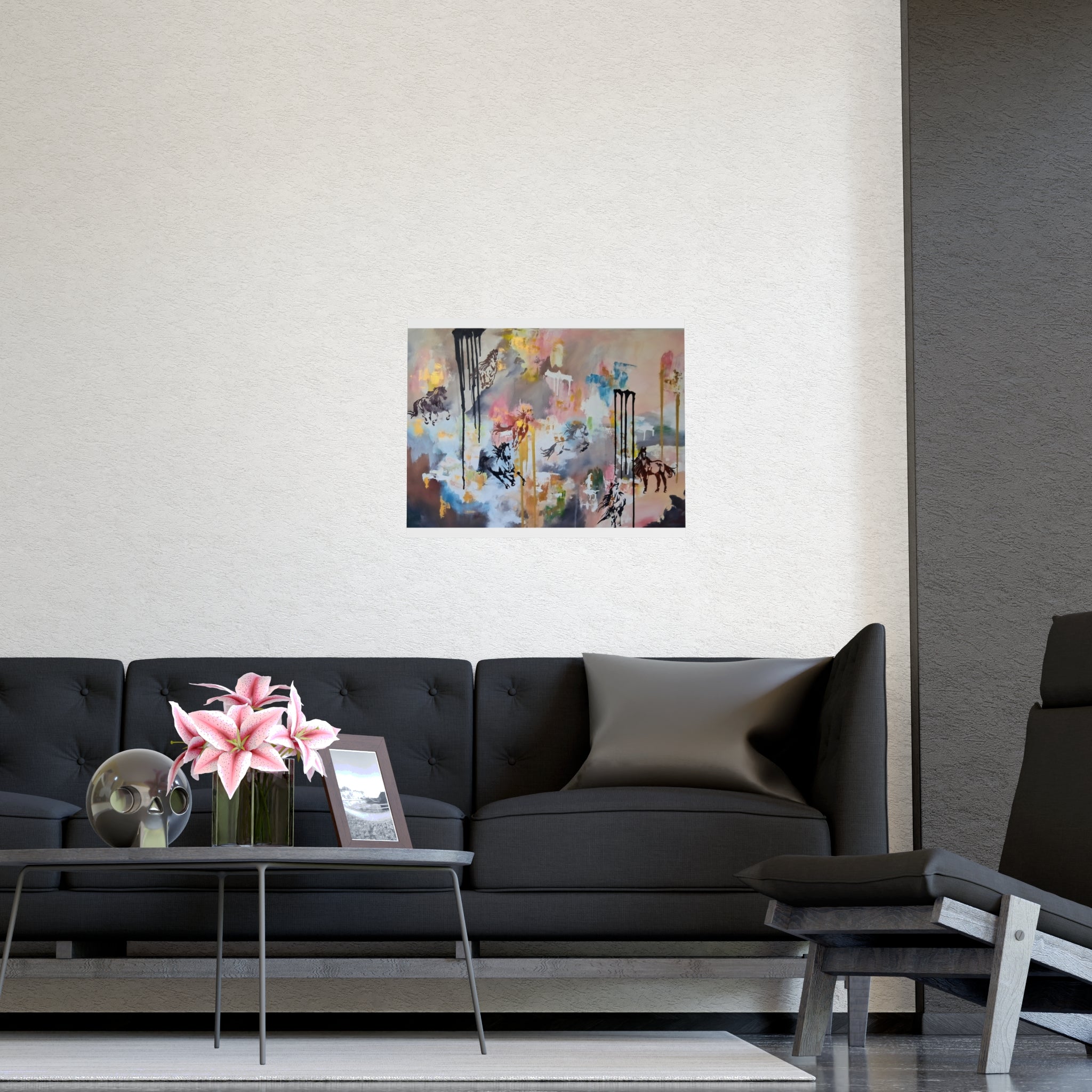 GUARDIAN OF THE QUIET PLAINS -Abstract Horse Art Poster — Matte Horizontal/Vertical Wall Print