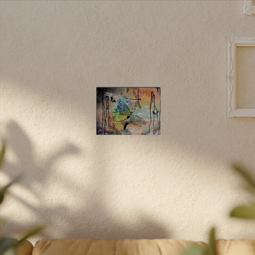 GUARDIANS OF THE LAND - Dragonfly Art Poster — Textured Matte Wall Print