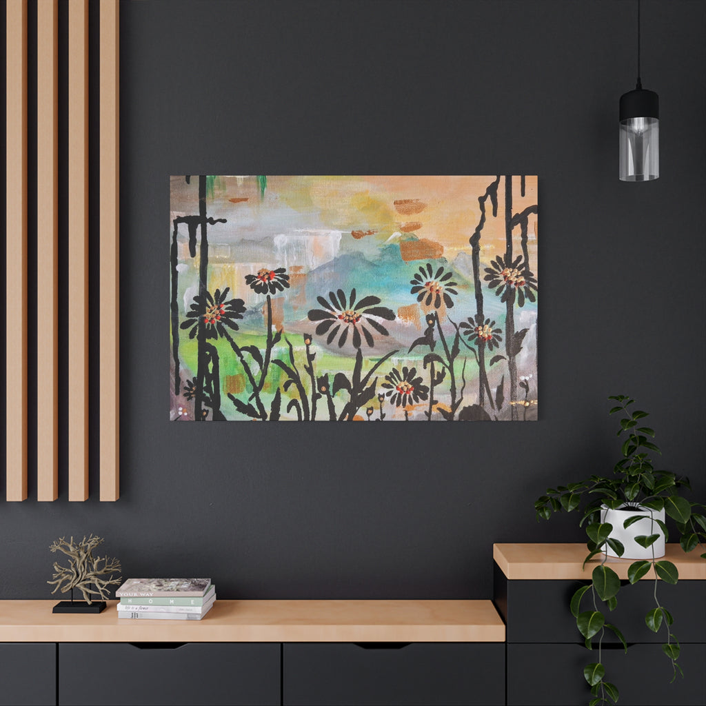GUARDIANS OF THE WIND - Daisy Meadow Abstract Matte Canvas Wall Art