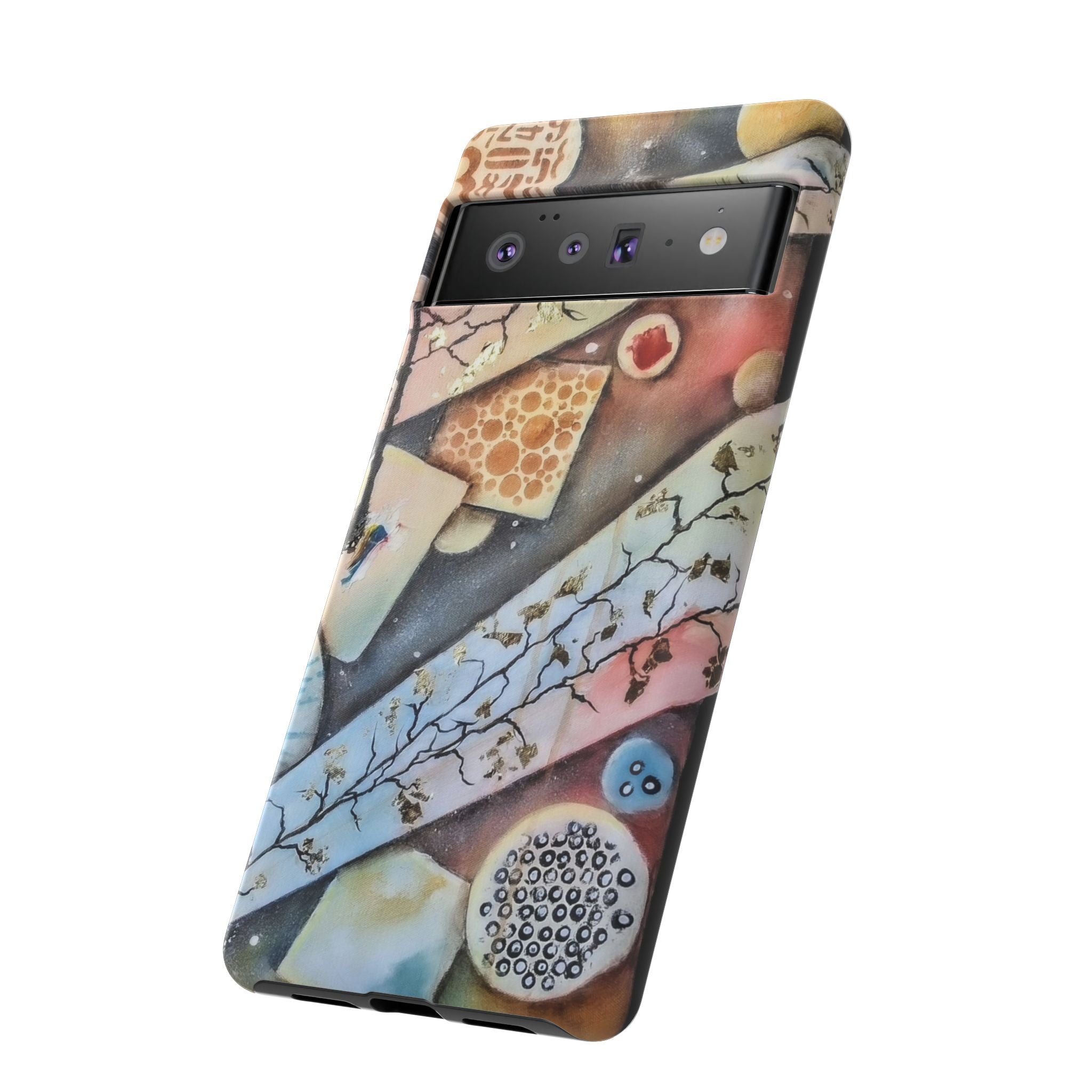 GOLDEN CARTOGRAPHY OF THE UNSEEN - Artistic Botanical Phone Case – Watercolor Nature Pattern Tough Case