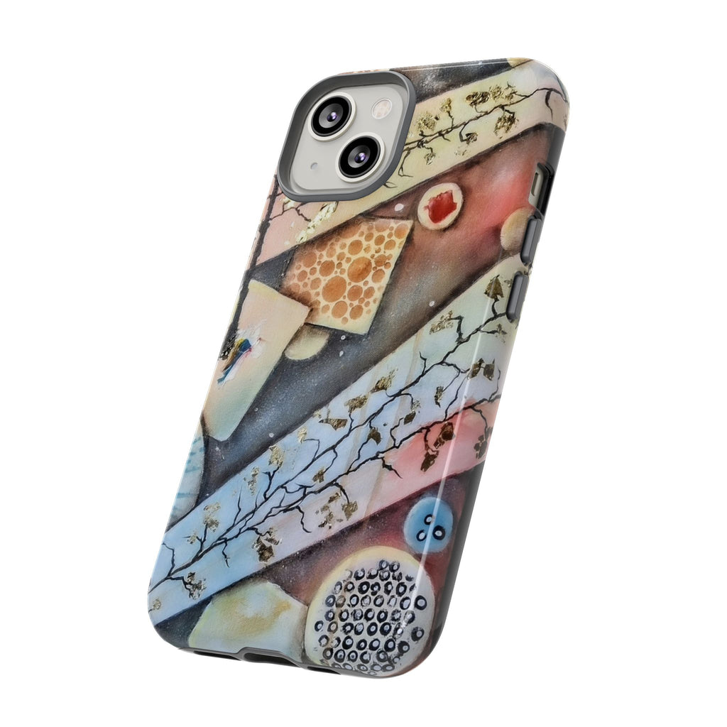 GOLDEN CARTOGRAPHY OF THE UNSEEN - Artistic Botanical Phone Case – Watercolor Nature Pattern Tough Case