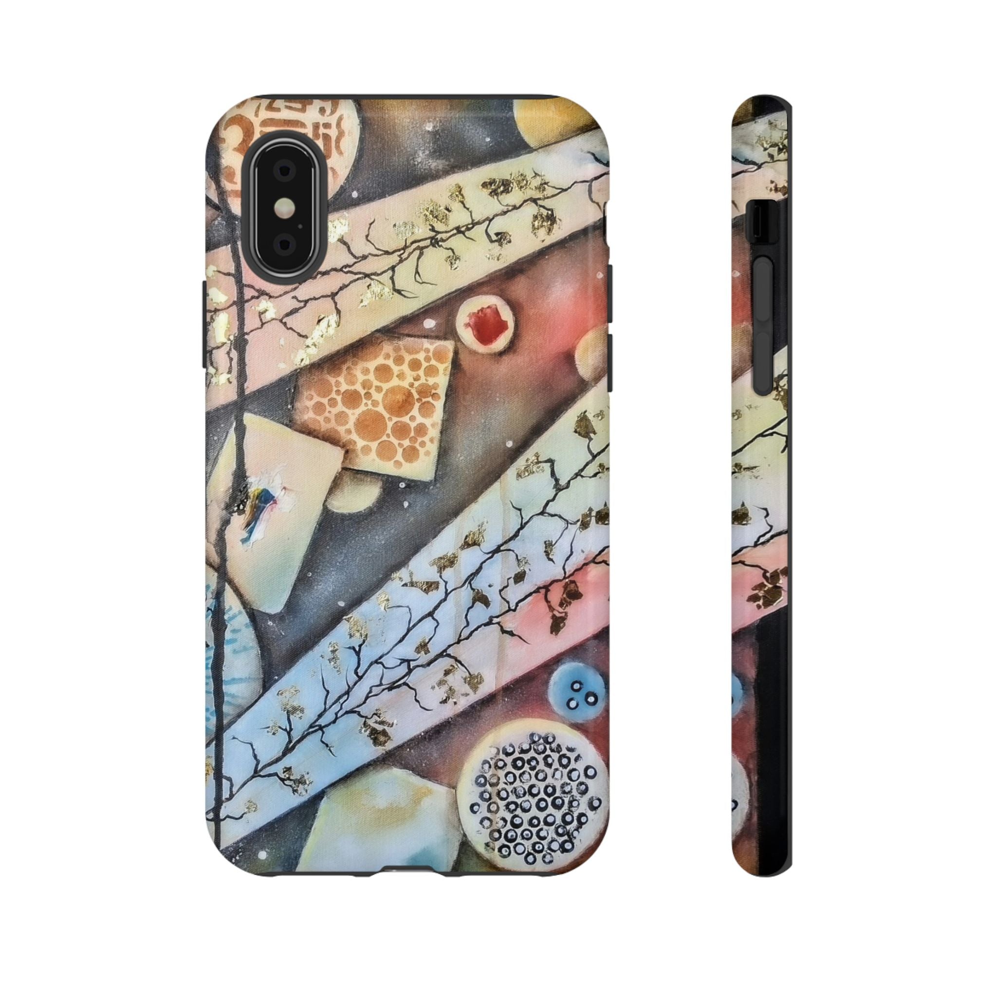 GOLDEN CARTOGRAPHY OF THE UNSEEN - Artistic Botanical Phone Case – Watercolor Nature Pattern Tough Case