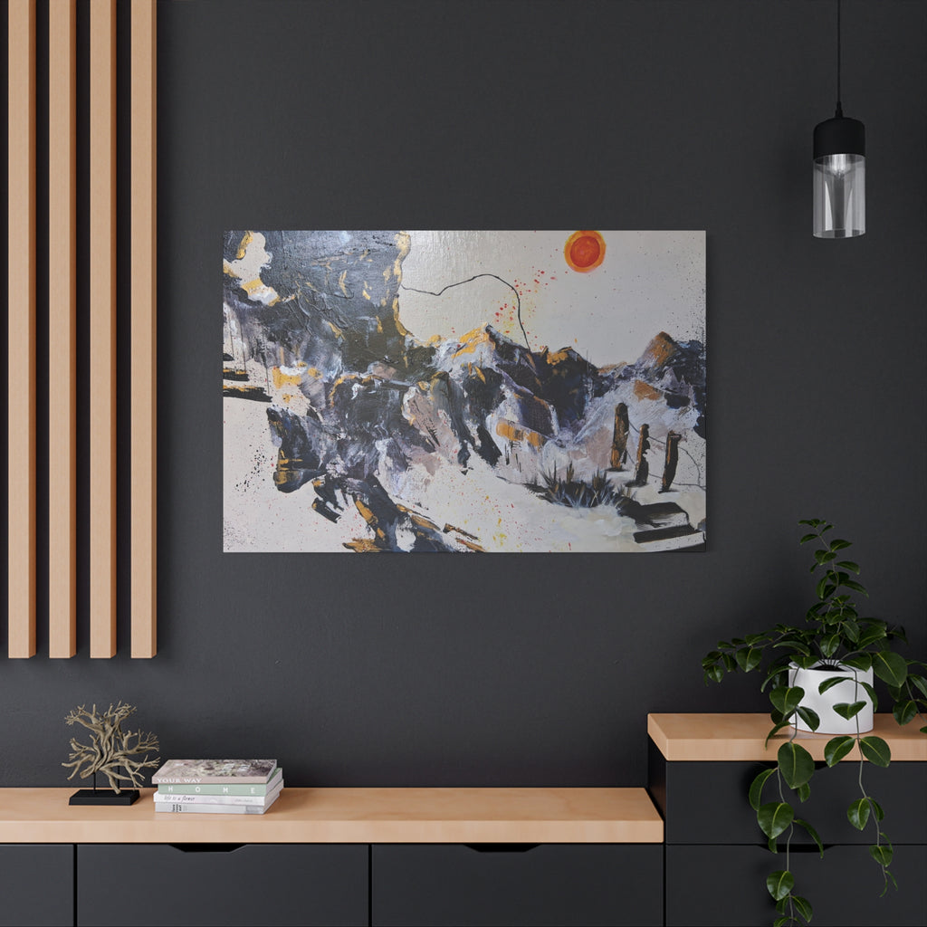 WHAT'S OVER THE RIDGE? - Abstract Desert Canvas Art – Matte Stretched 1.25"