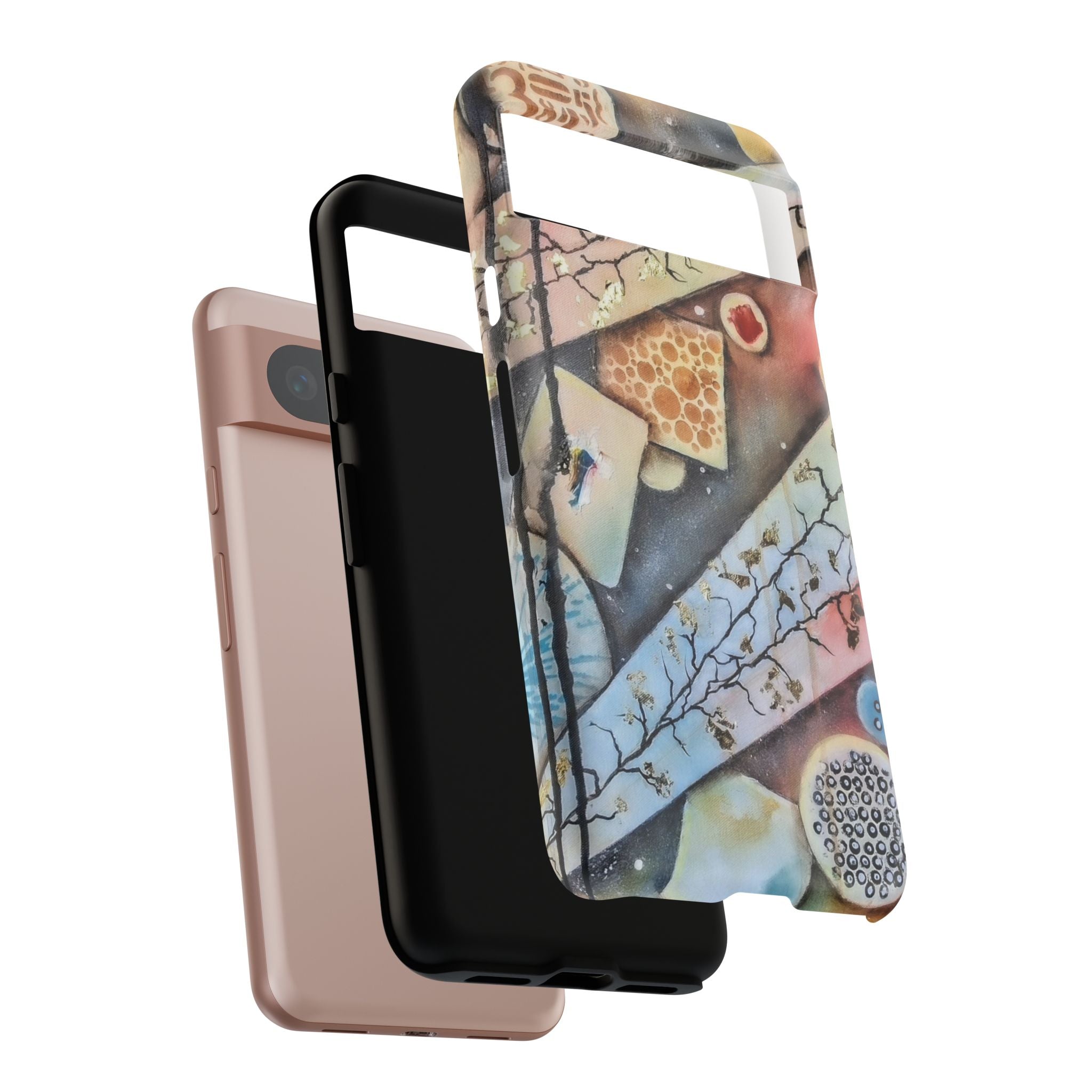 GOLDEN CARTOGRAPHY OF THE UNSEEN - Artistic Botanical Phone Case – Watercolor Nature Pattern Tough Case