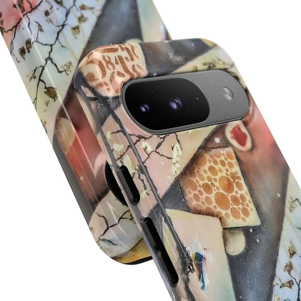 GOLDEN CARTOGRAPHY OF THE UNSEEN - Artistic Botanical Phone Case – Watercolor Nature Pattern Tough Case