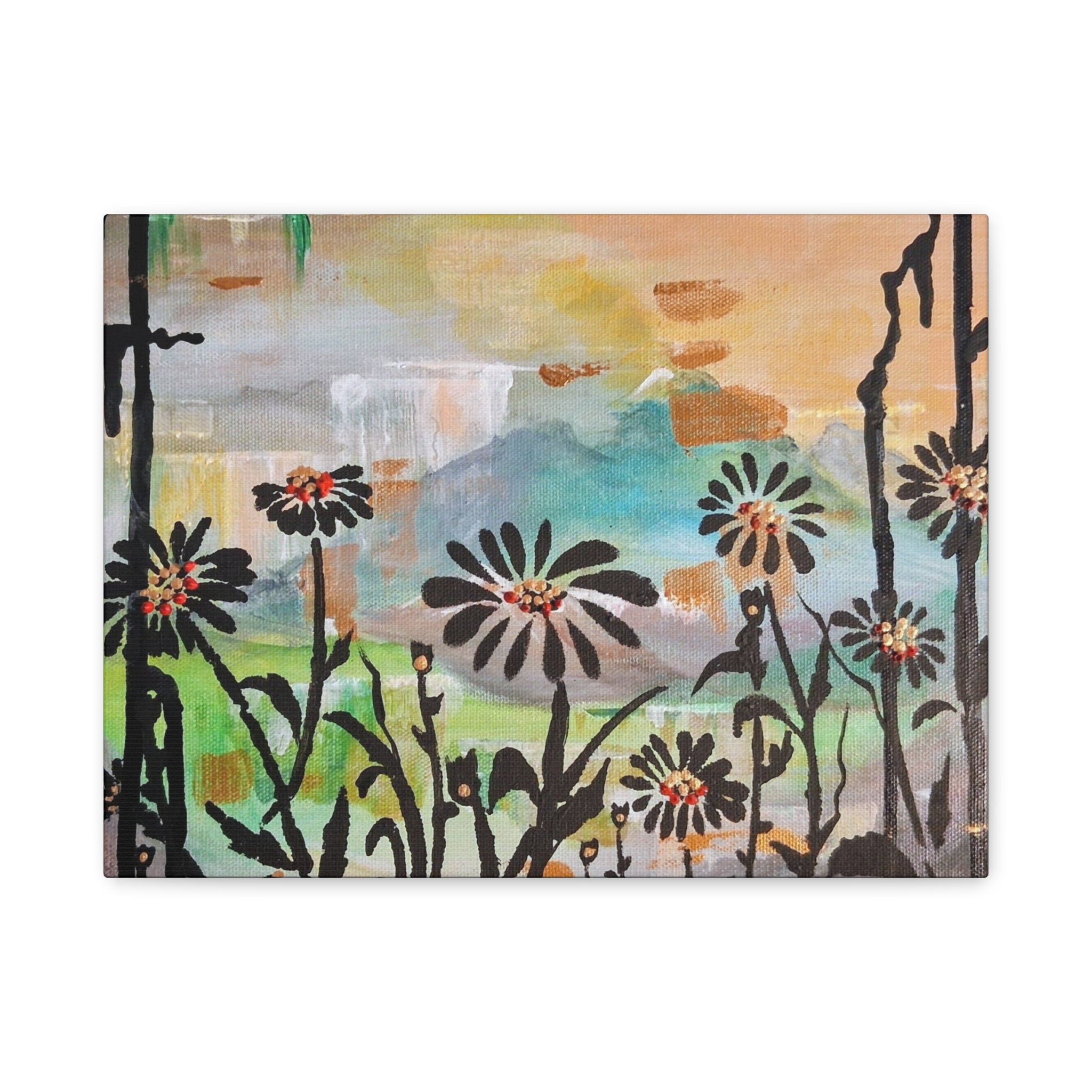 GUARDIANS OF THE WIND - Daisy Meadow Abstract Matte Canvas Wall Art