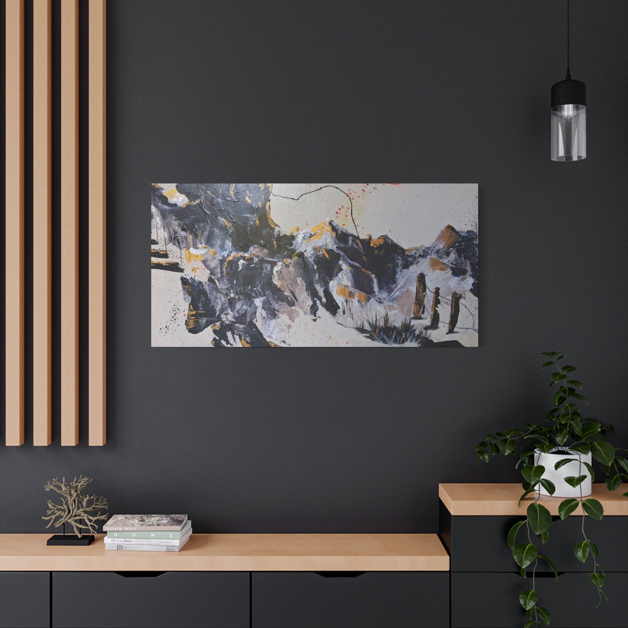 WHAT'S OVER THE RIDGE? - Abstract Desert Canvas Art – Matte Stretched 1.25"