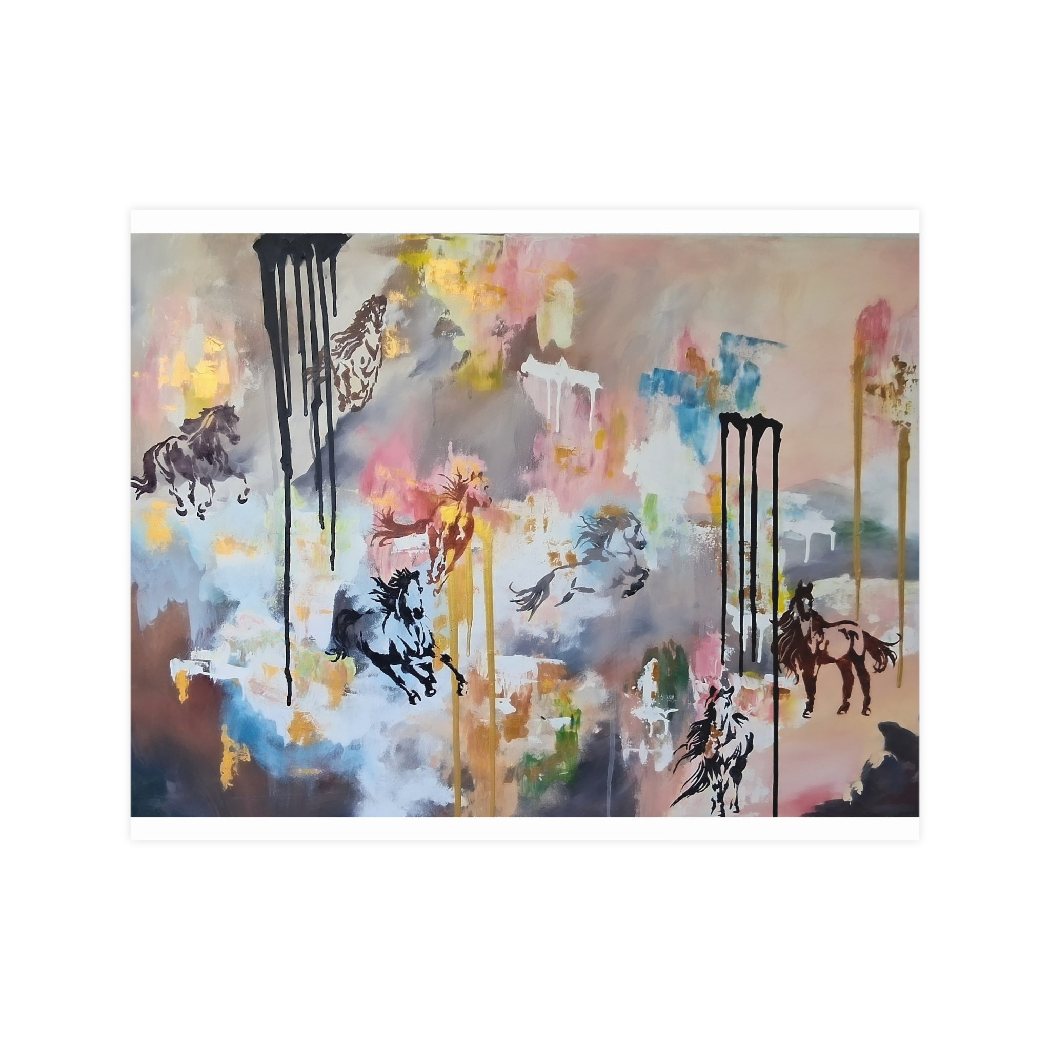 GUARDIAN OF THE QUIET PLAINS -Abstract Horse Art Poster — Matte Horizontal/Vertical Wall Print