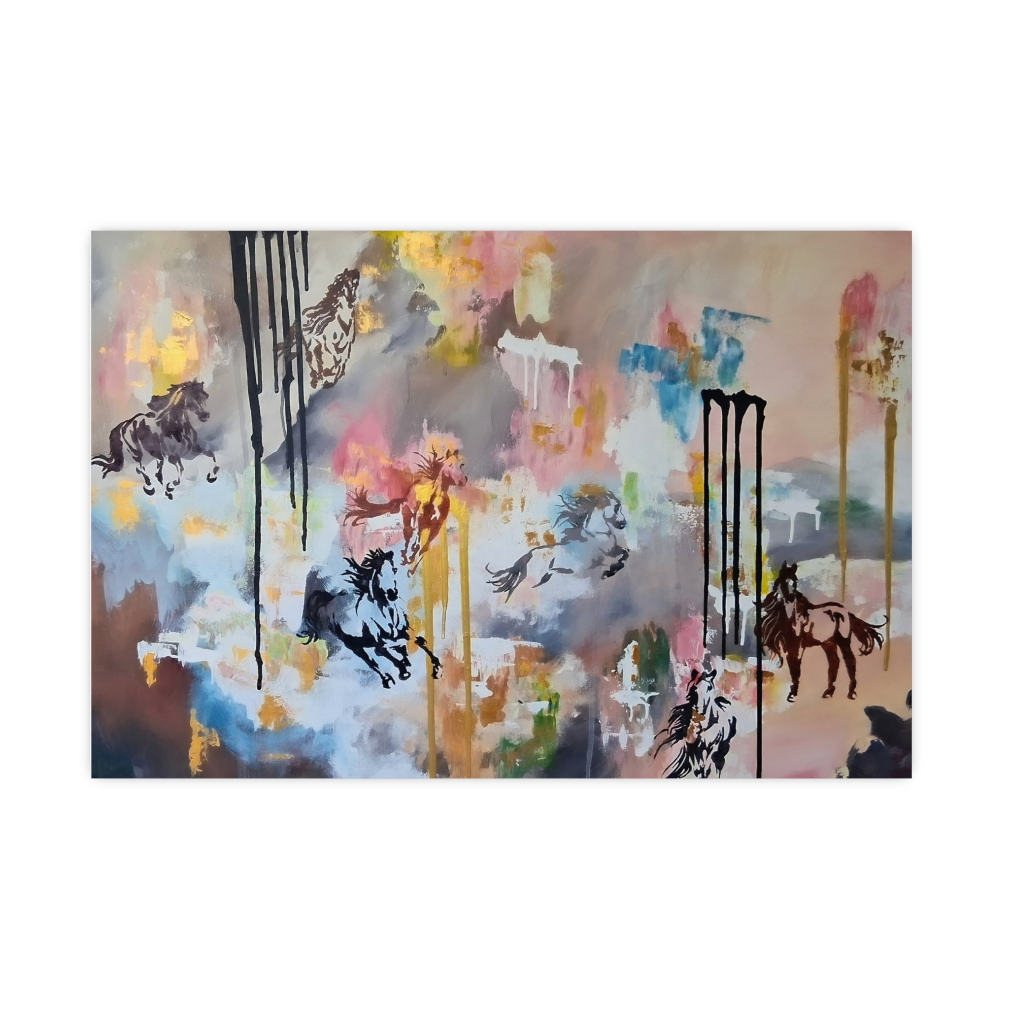 GUARDIAN OF THE QUIET PLAINS -Abstract Horse Art Poster — Matte Horizontal/Vertical Wall Print