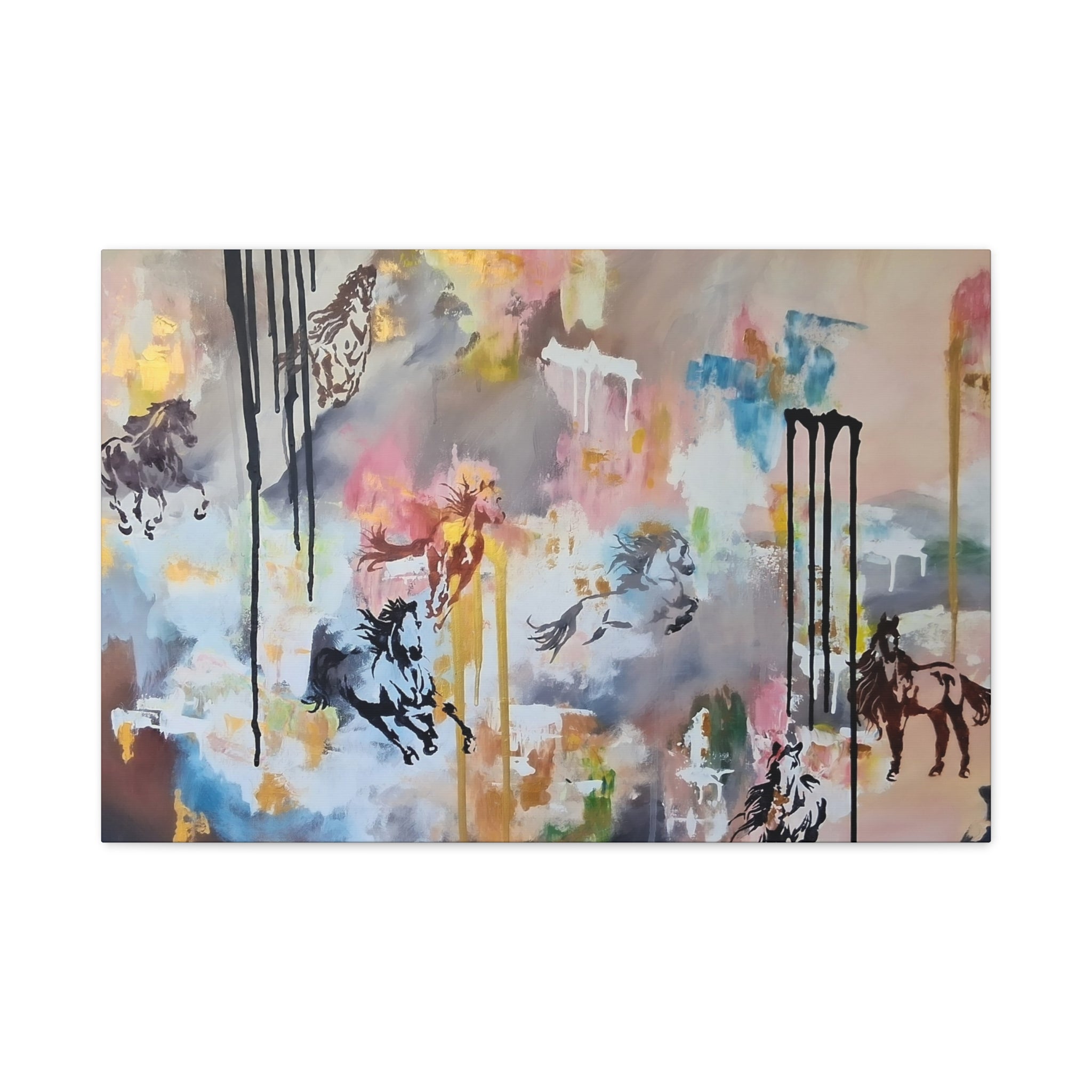 GUARDIANS OF THE QUIET PLAINS - Abstract Gallop Canvas Print — Matte Stretched Wall Art