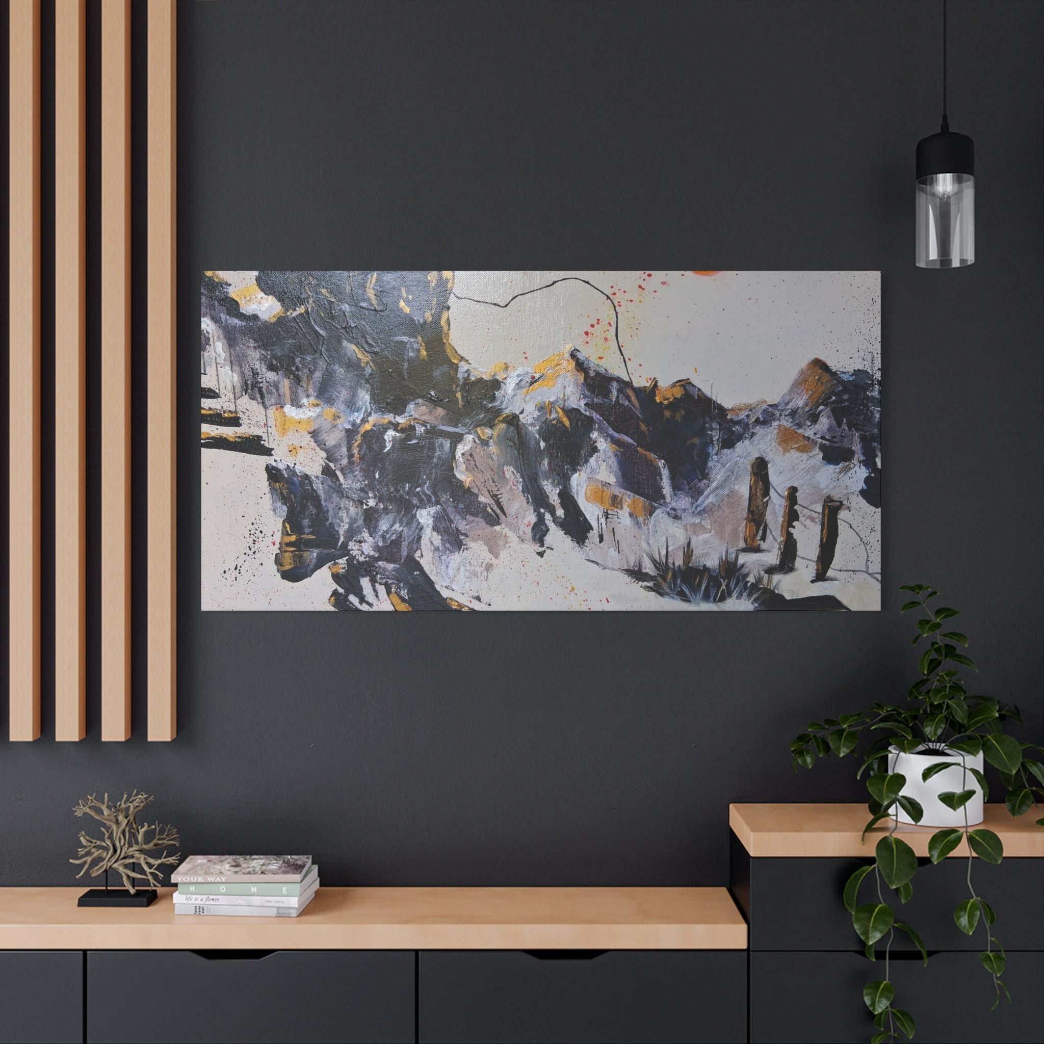 WHAT'S OVER THE RIDGE? - Abstract Desert Canvas Art – Matte Stretched 1.25"
