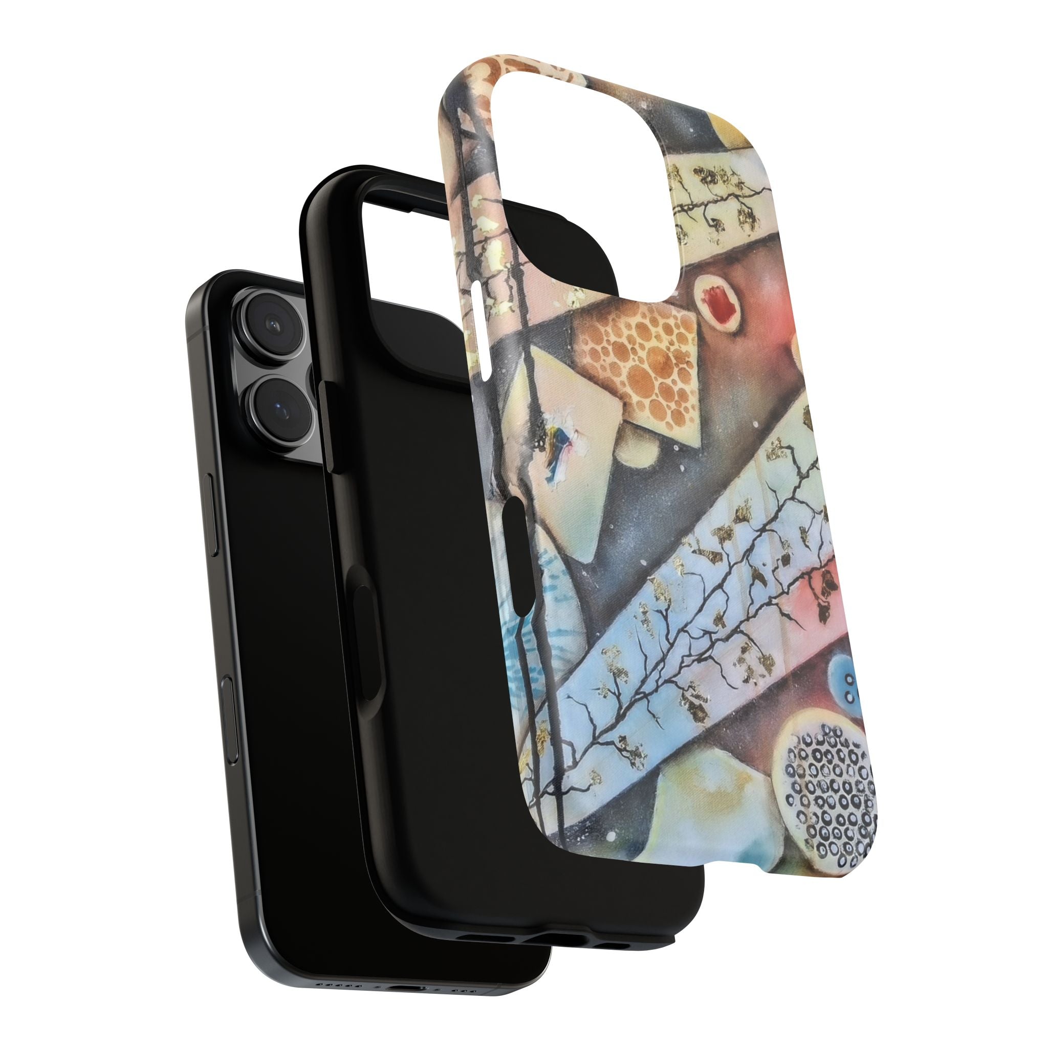 GOLDEN CARTOGRAPHY OF THE UNSEEN - Artistic Botanical Phone Case – Watercolor Nature Pattern Tough Case