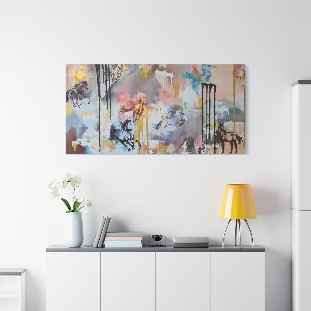 GUARDIANS OF THE QUIET PLAINS - Abstract Gallop Canvas Print — Matte Stretched Wall Art