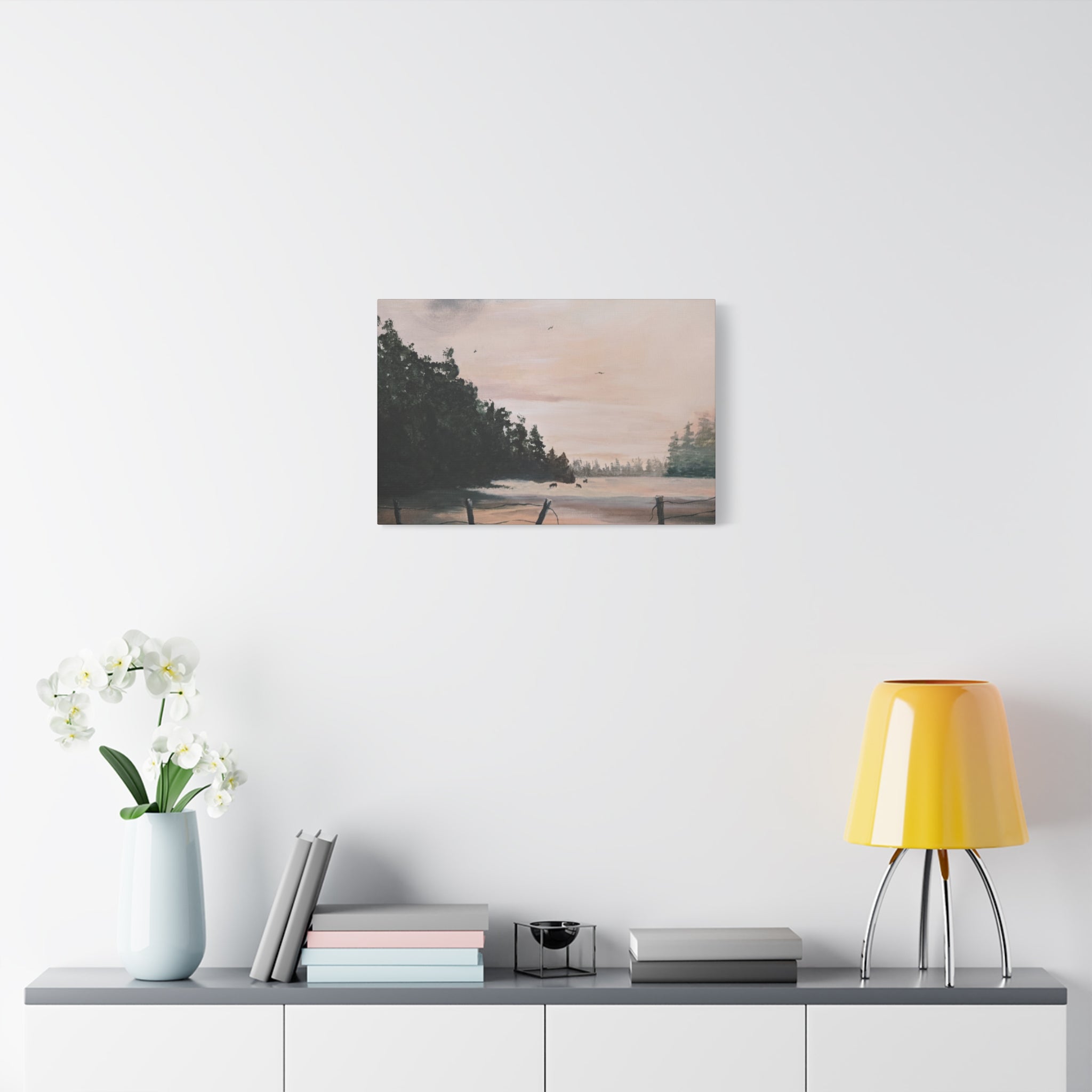 EARLY MORNING IN MONTANA -  Landscape Matte Canvas Print — Serene Forest Wall Art