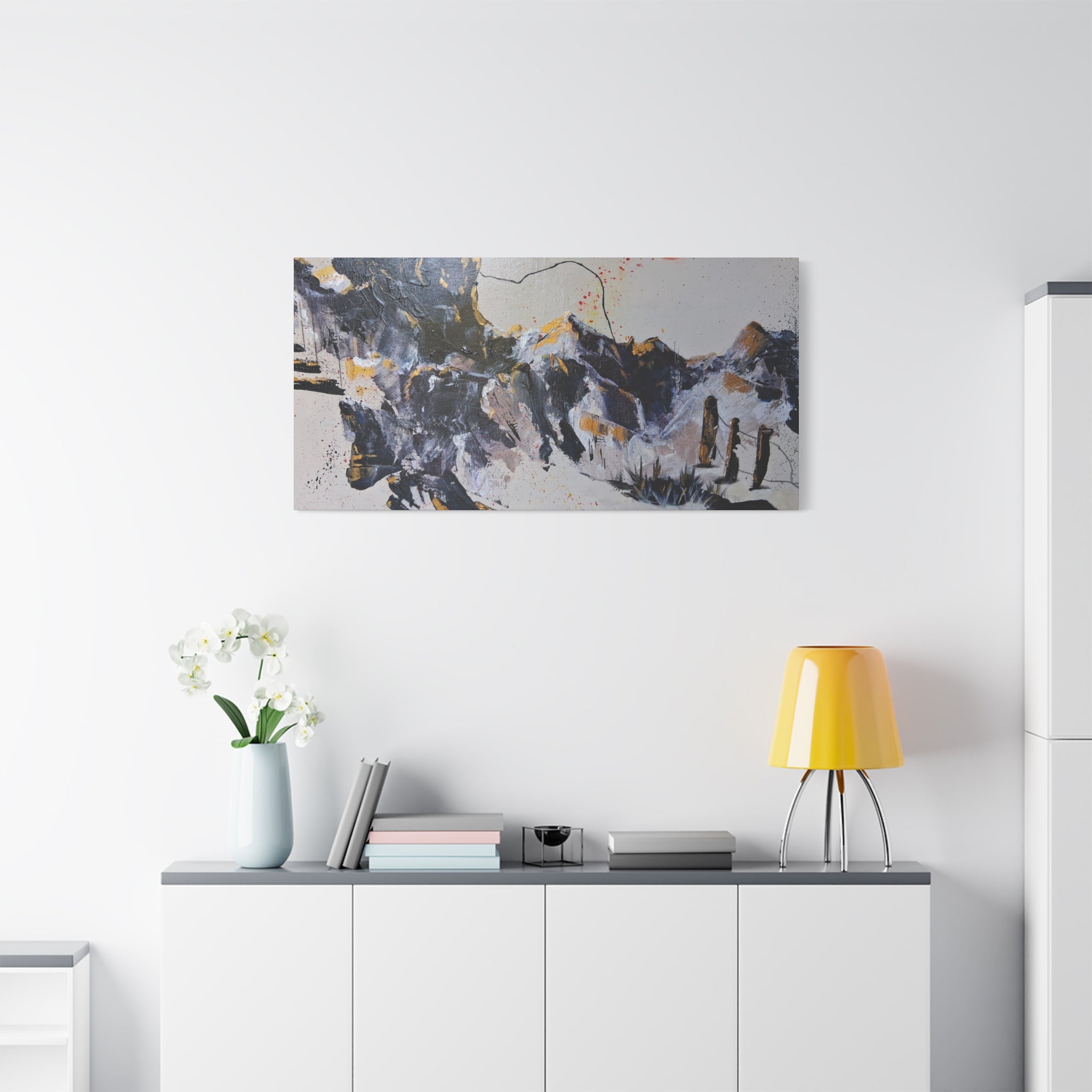 WHAT'S OVER THE RIDGE? - Abstract Desert Canvas Art – Matte Stretched 1.25"