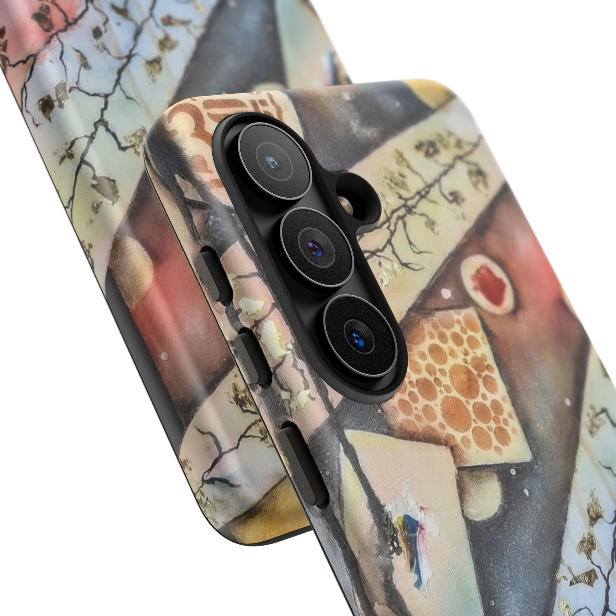 GOLDEN CARTOGRAPHY OF THE UNSEEN - Artistic Botanical Phone Case – Watercolor Nature Pattern Tough Case