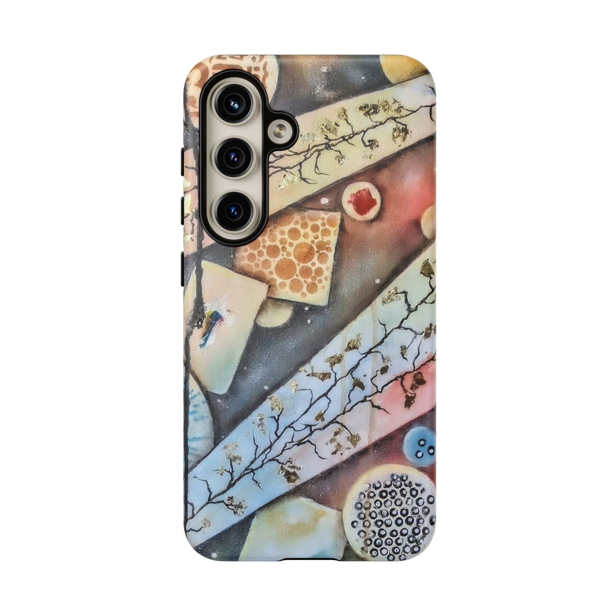 GOLDEN CARTOGRAPHY OF THE UNSEEN - Artistic Botanical Phone Case – Watercolor Nature Pattern Tough Case