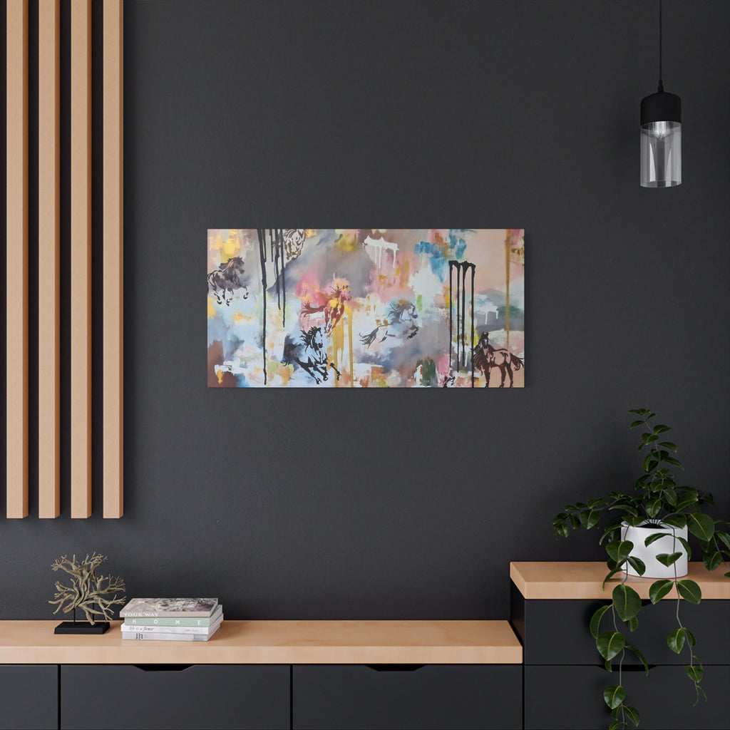 GUARDIANS OF THE QUIET PLAINS - Abstract Gallop Canvas Print — Matte Stretched Wall Art