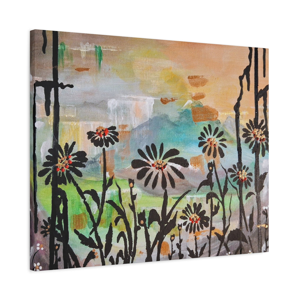 GUARDIANS OF THE WIND - Daisy Meadow Abstract Matte Canvas Wall Art