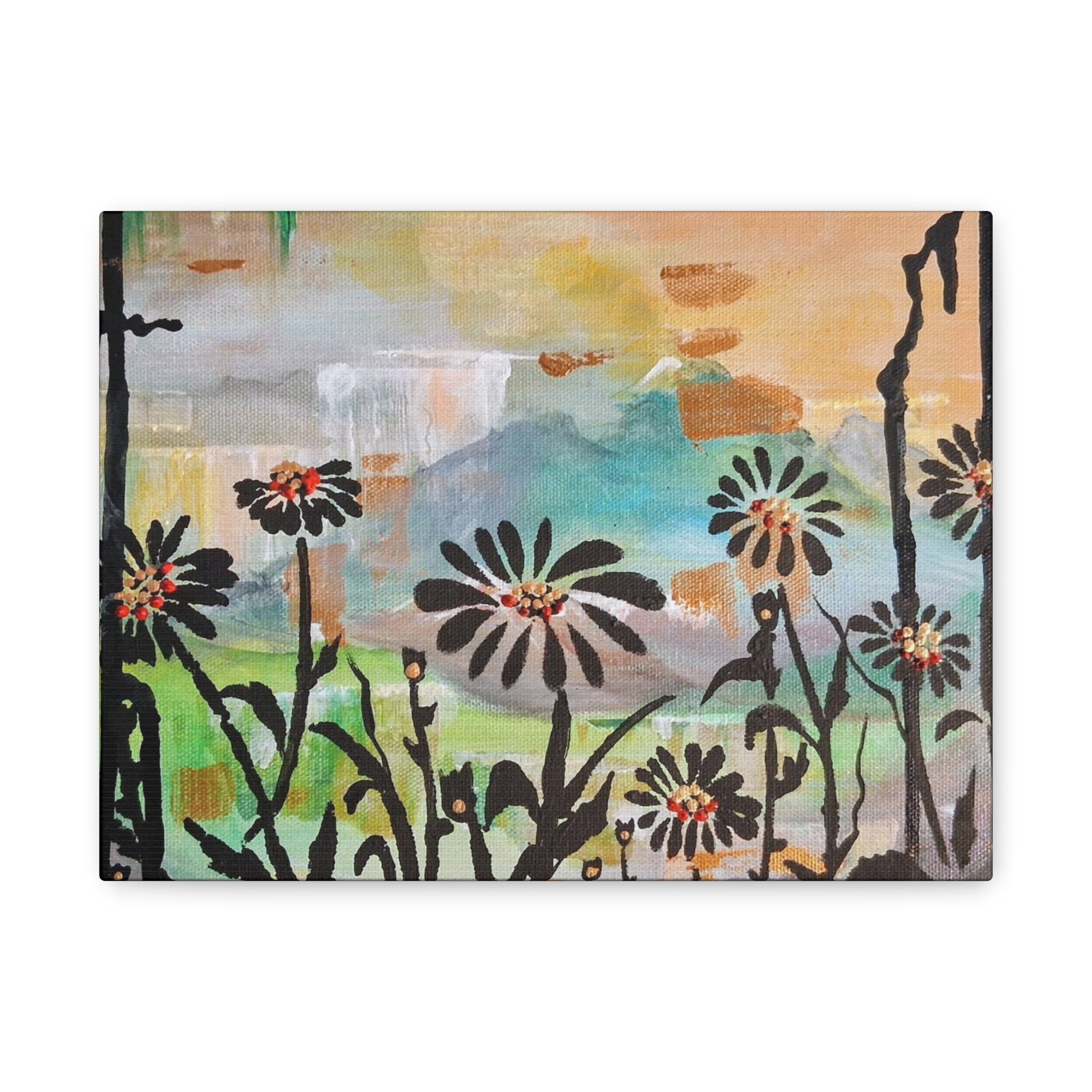GUARDIANS OF THE WIND - Daisy Meadow Abstract Matte Canvas Wall Art