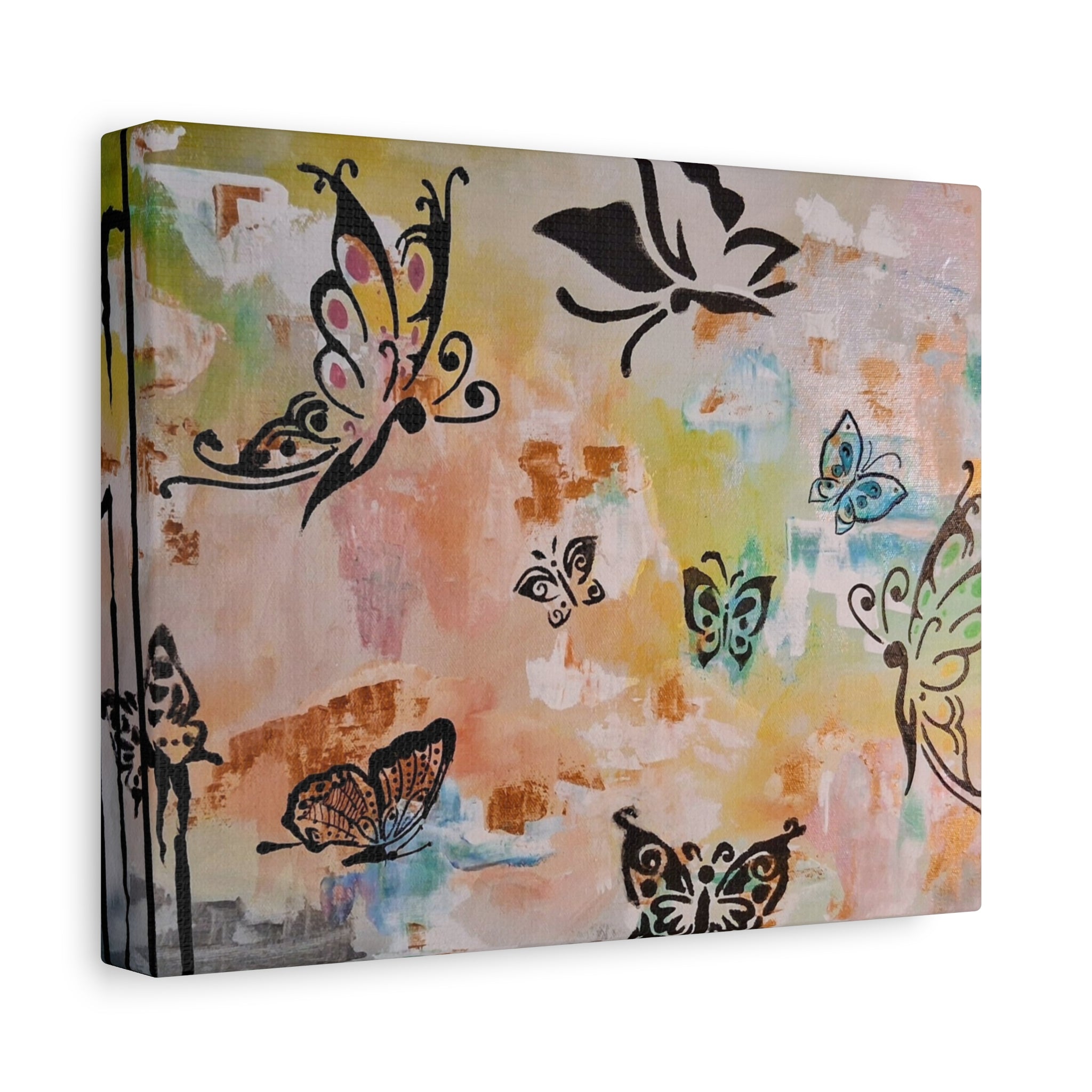 GUARDIANS OF THE FLOWERS - Butterfly Abstract Matte Canvas Wall Art – Stretched 1.25"Deep